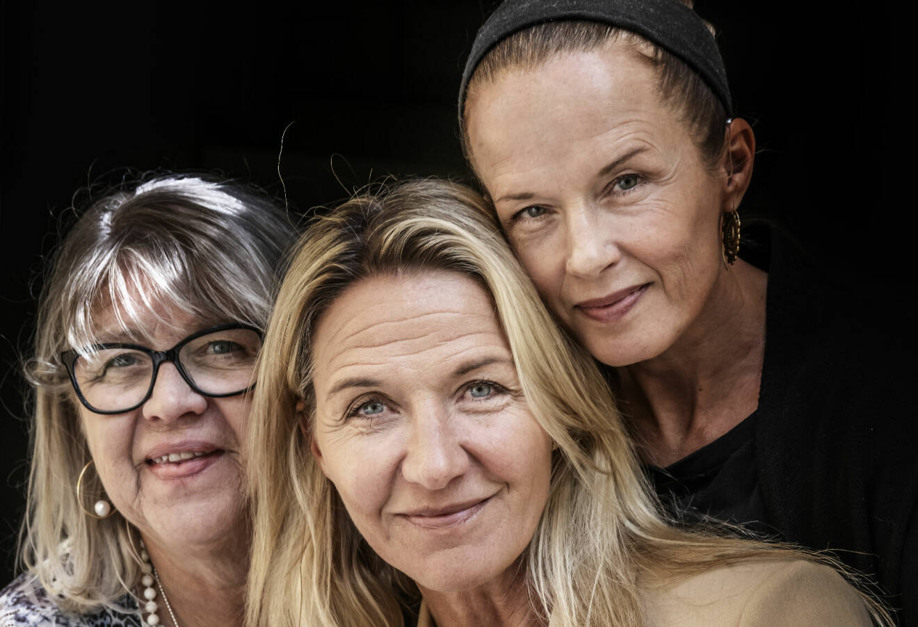 Monica Svensson, Kristin Kaspersen och Malin Berghagen poserar med varandra