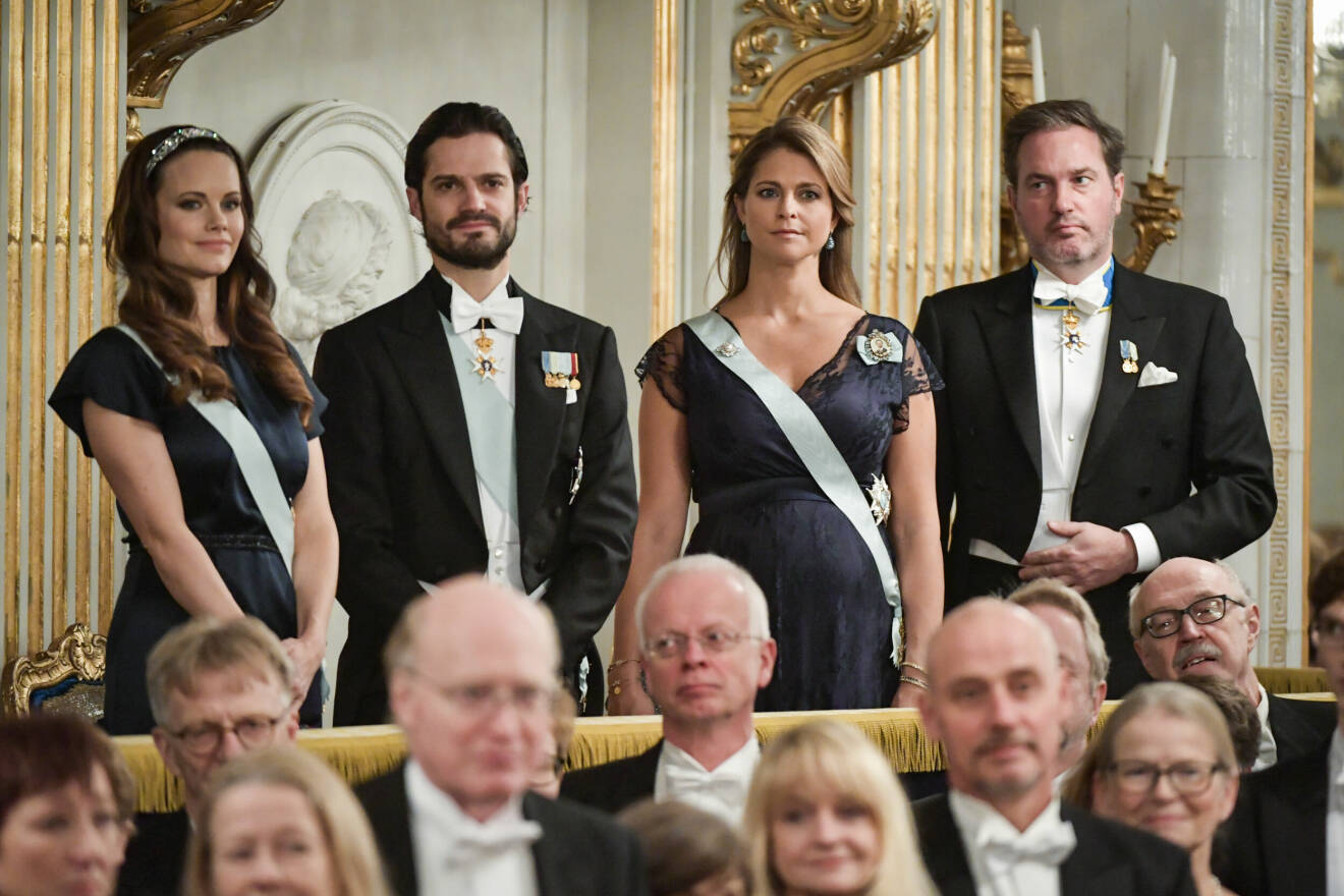 Prinsessan Sofia och prins Carl Philip samt prinsessan Madeleine och Chris O’Neill på Svenska Akademiens högtidssammankomst 2017 – sista gången de var med