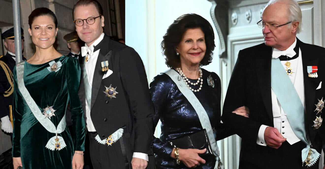 Kronprinsessan Victoria och prins Daniel på Svenska Akademiens högtidssammankomst 2023