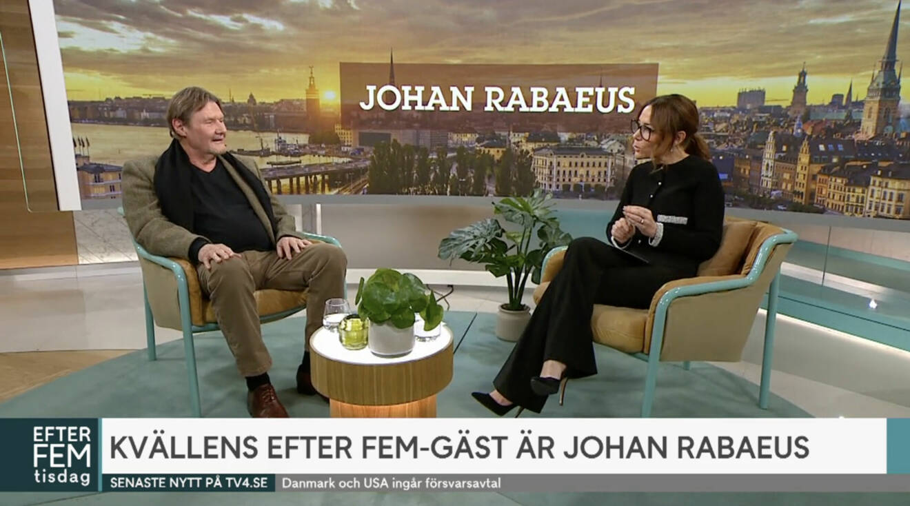 Johan Rabaeus intervjuas av Tilde de Paula i Efter fem