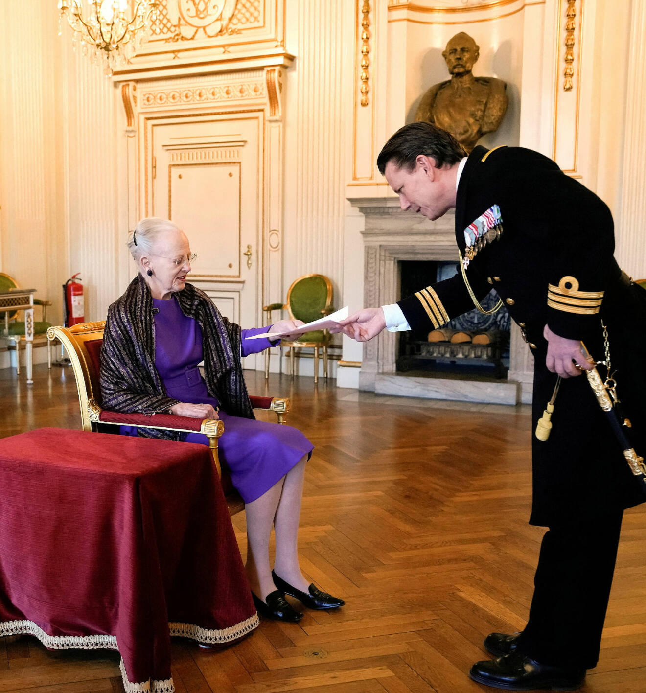 Drottning Margrethes sista offentliga audiens som Danmarks statschef och regent