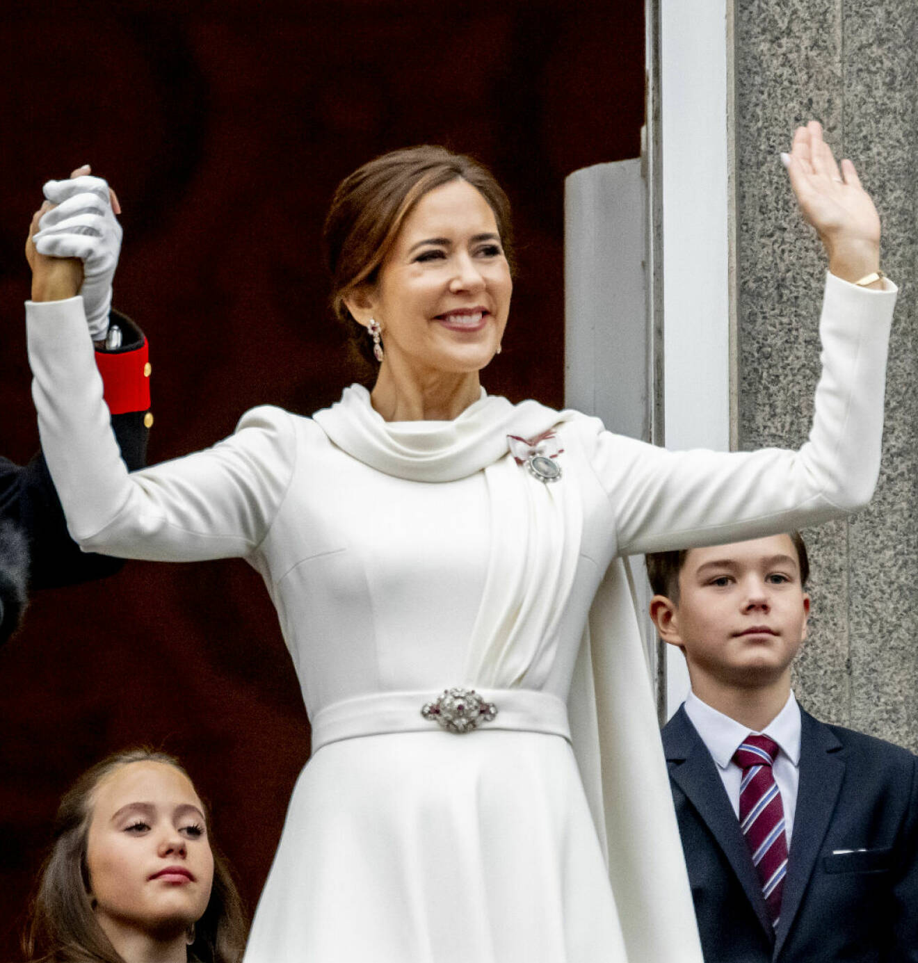 Drottning Marys look vid tronskiftet i Köpenhamn