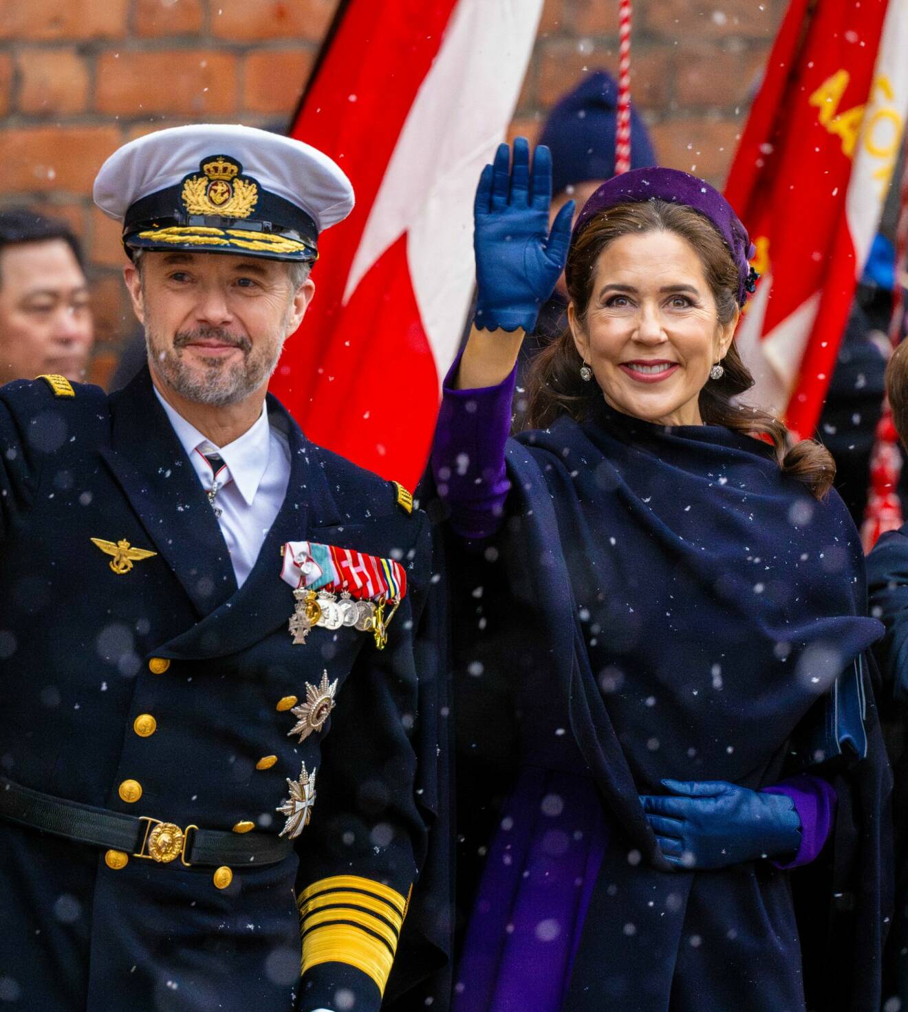Kung Frederik och drottning Mary vid firandet i Århus domkyrka