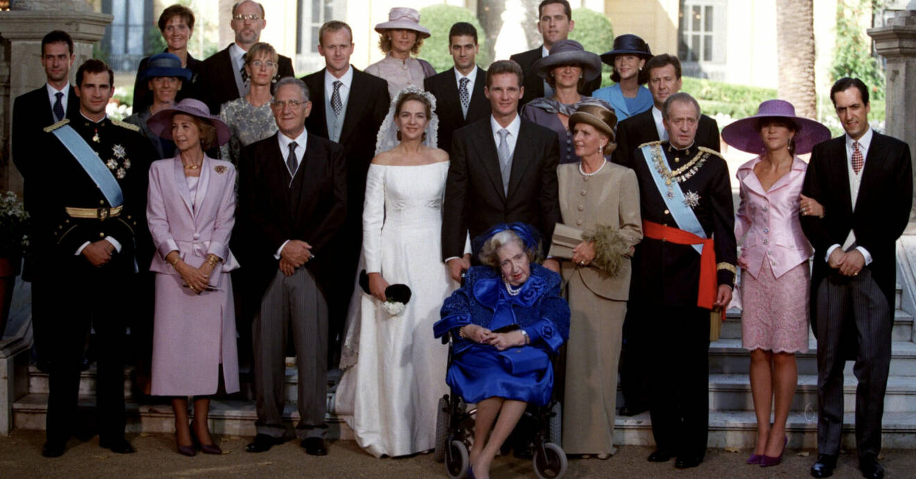 Prinsessan Cristina och Iñaki med sina bröllopsgäster