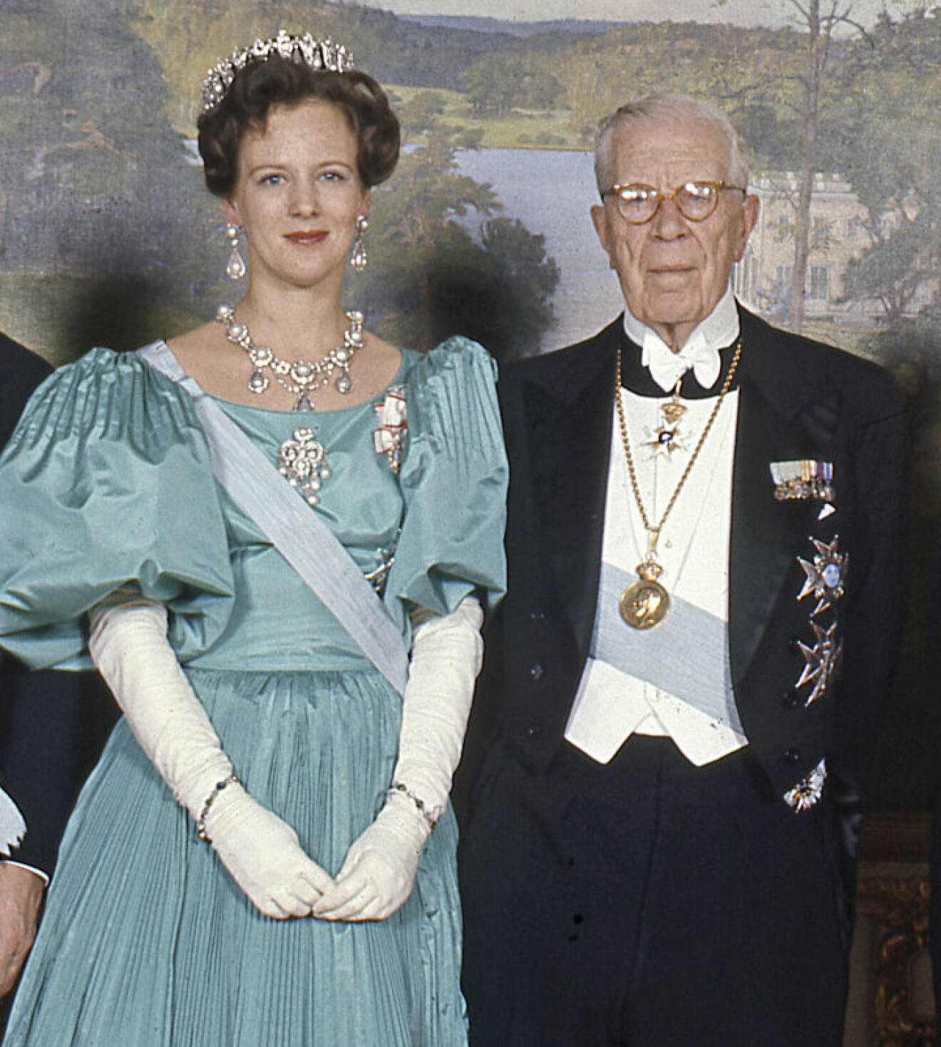 Drottning Margrethe med sin morfar, Sveriges kung Gustaf VI Adolf