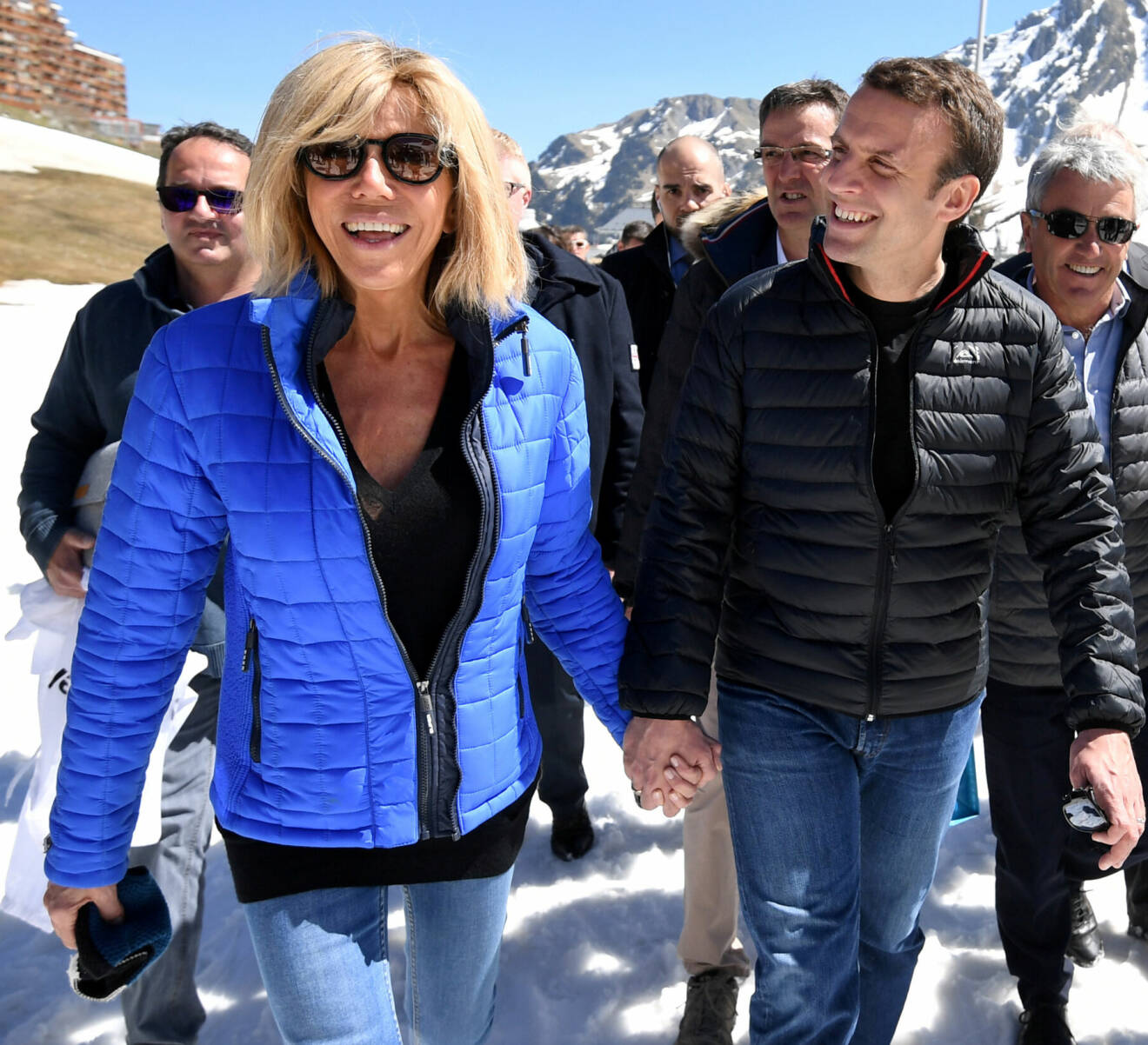 Brigitte Macron med sin 24 år yngre man Emmanuel Macron