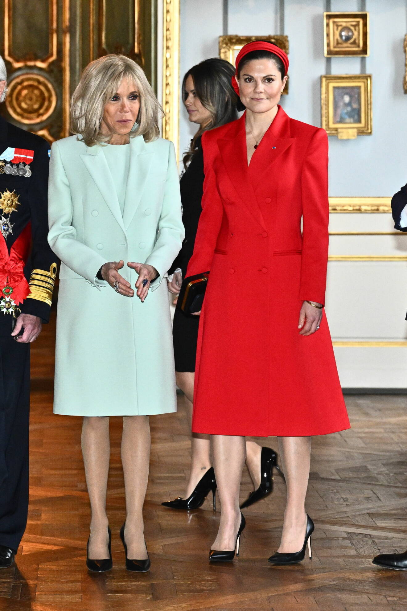 Brigitte Macron med kronprinsessan Victoria