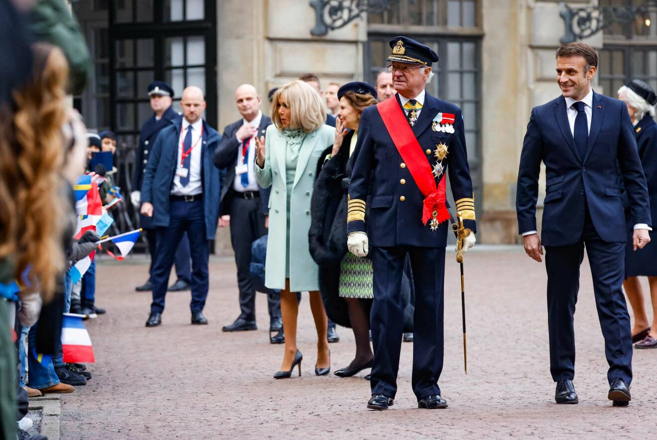 Kungaparet med president Macron och Brigitte Macron