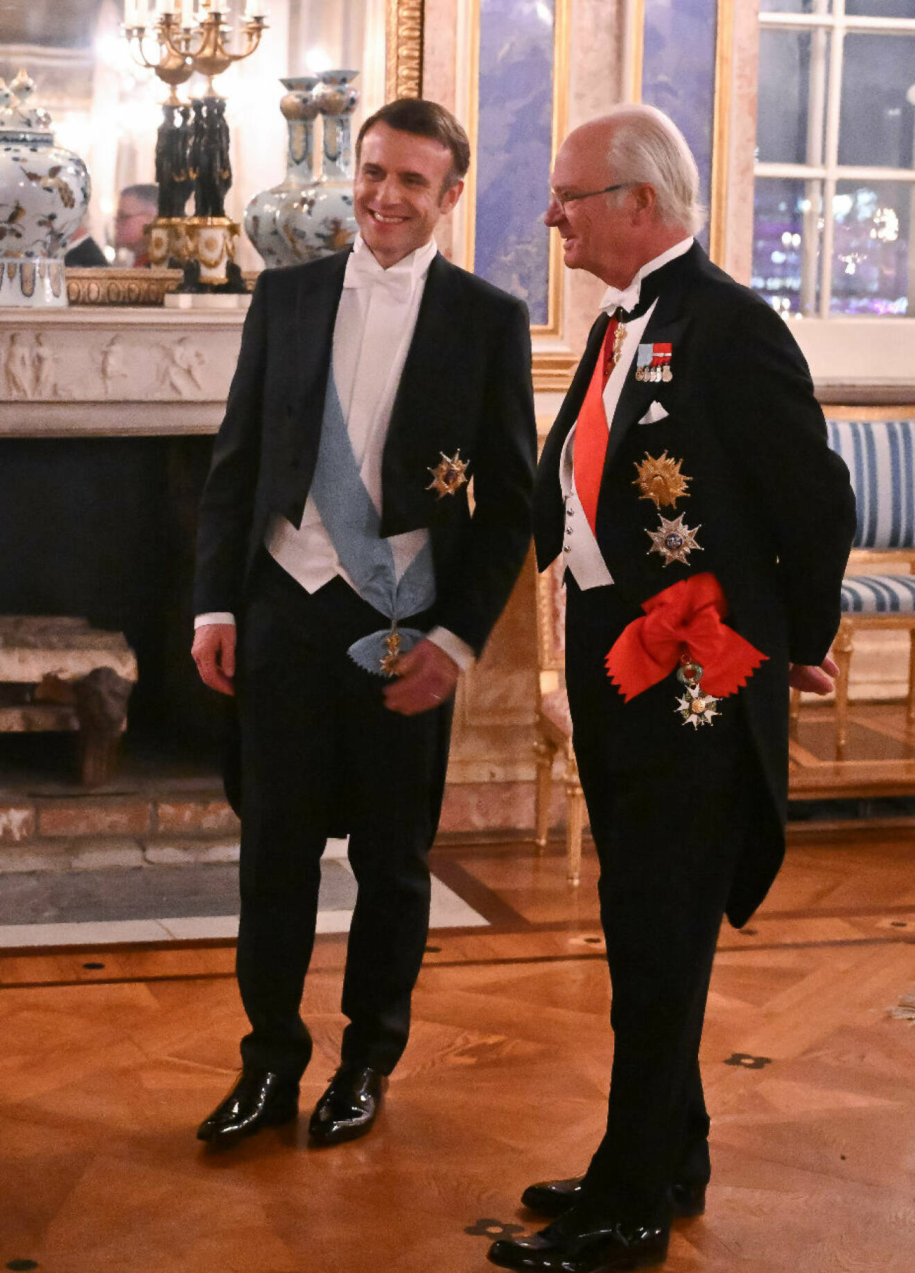 Kungen med franske presidenten Emmanuel Macron