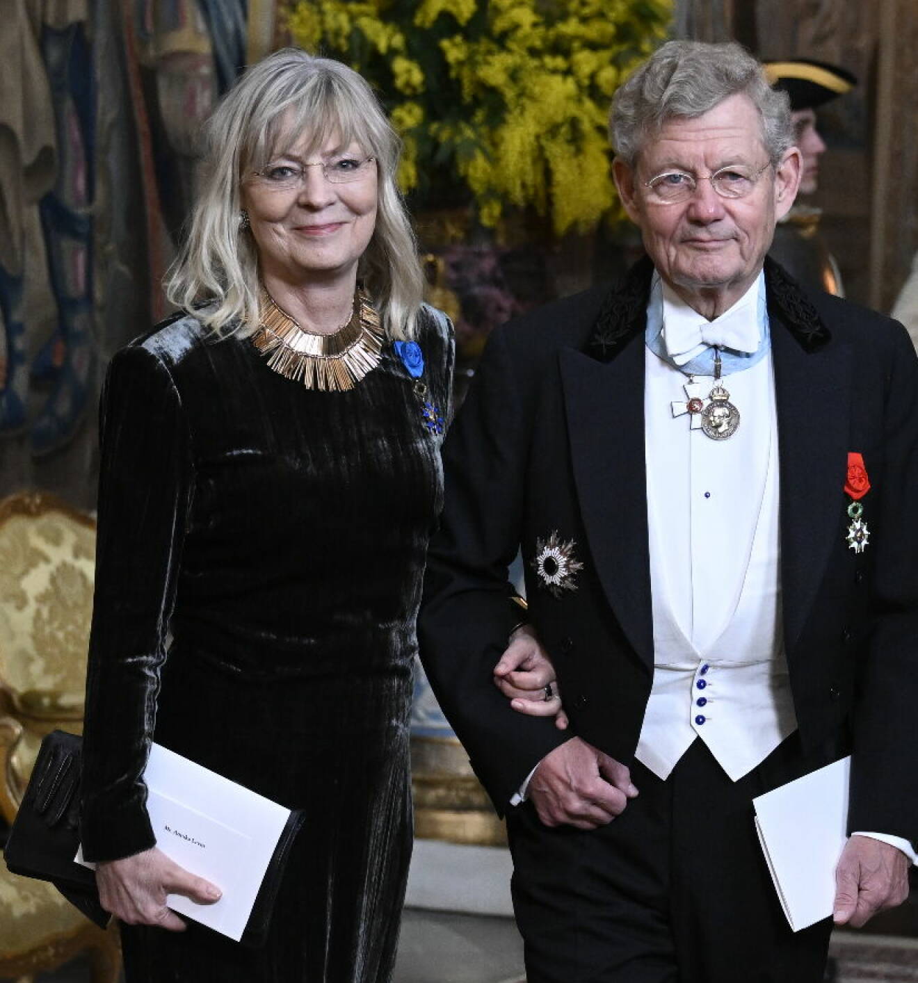 Jacob Wallenberg och Annika Levin på kungens galamiddag för president Macron