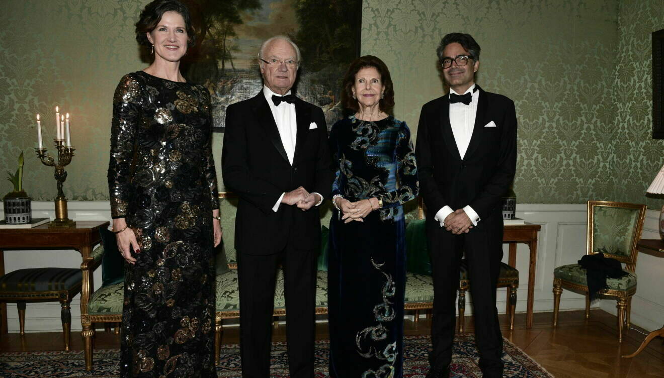 Anna Kinberg Batra, kungen, Silvia och David Batra poserar med varandra