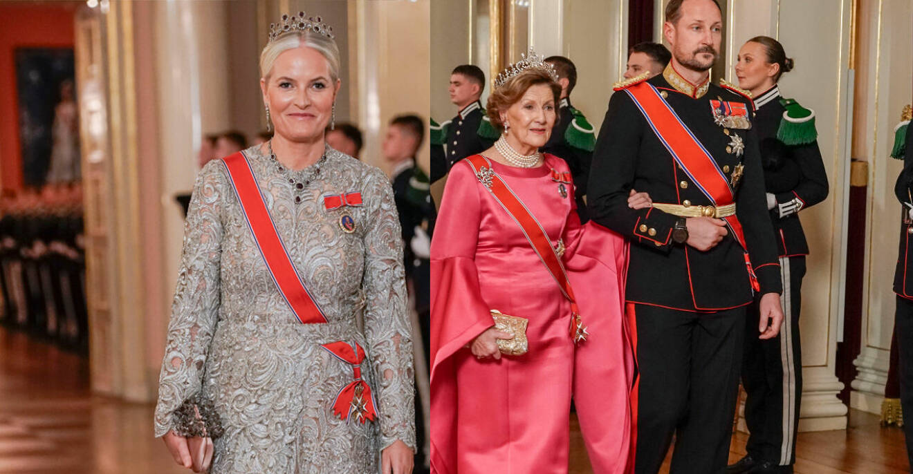 Drottning Sonja och kronprinsessan Mette-Marit i tiara
