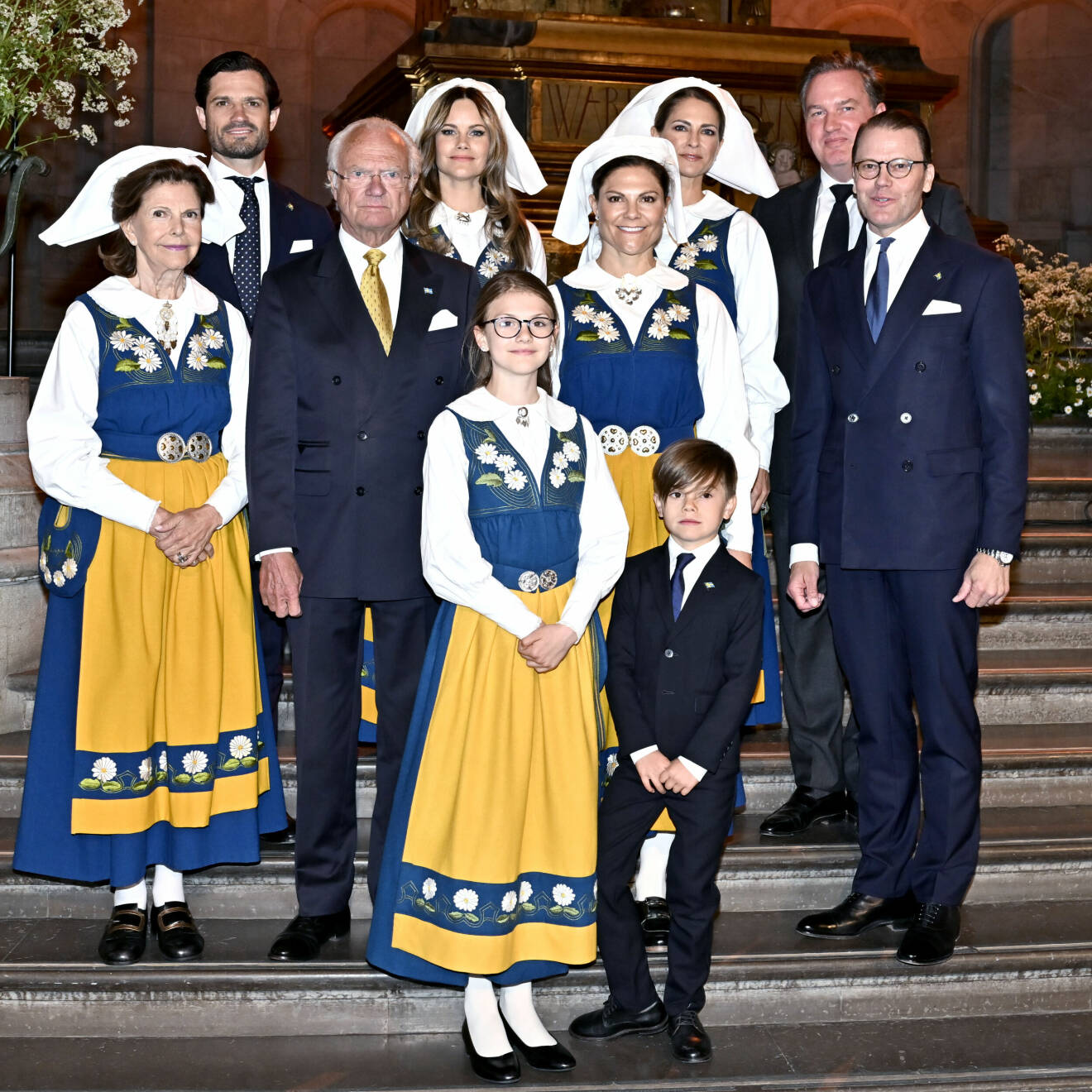 Kungafamiljen på Nationaldagsmottagningen på Nordiska muséet.