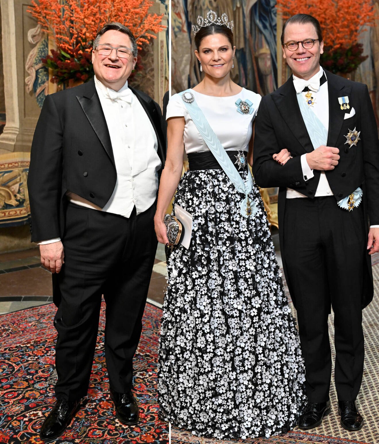USA:s ambassadör Erik Ramanathan på kungamiddag 2023 med kronprinsessan Victoria och prins Daniel