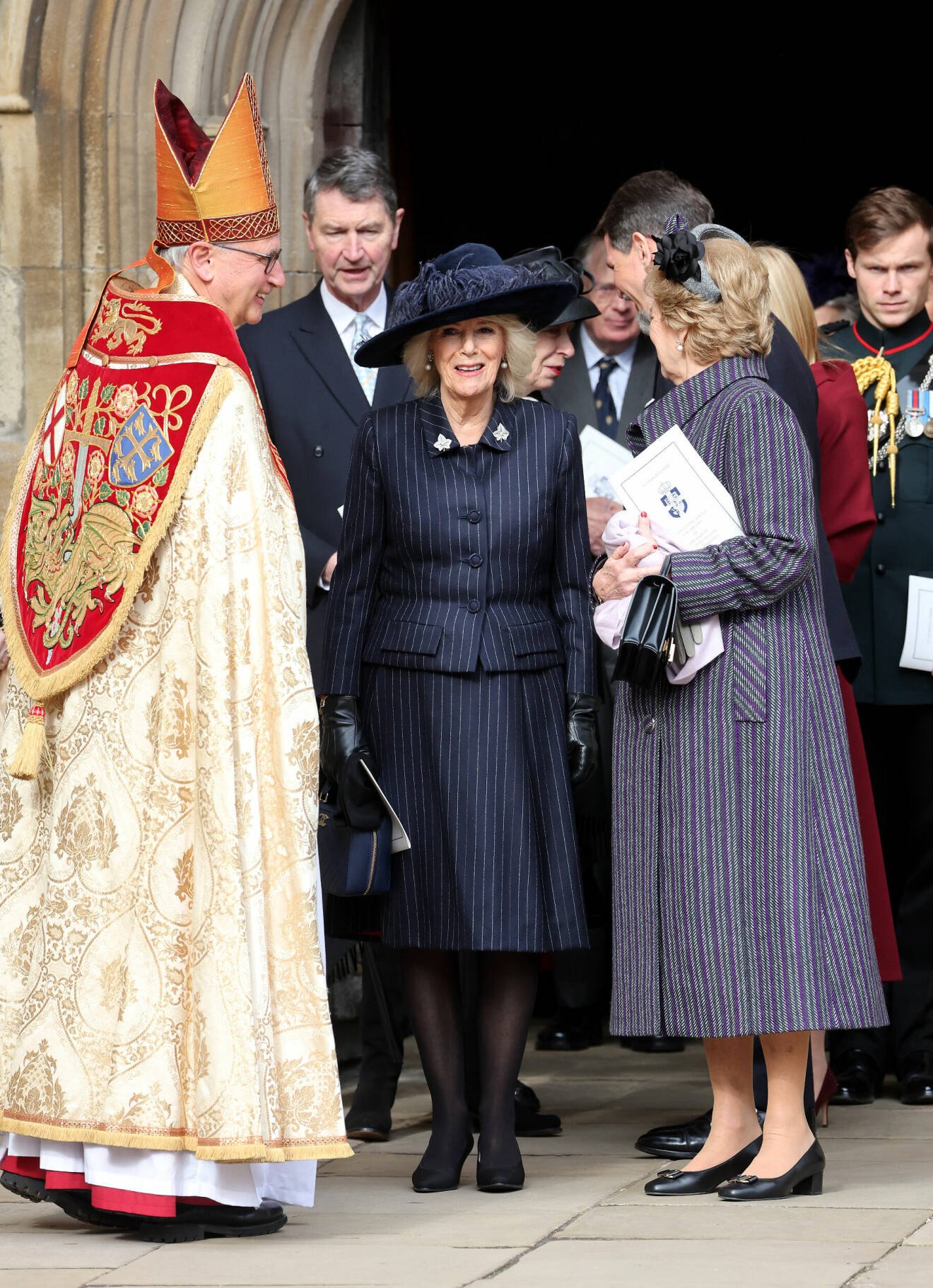 Drottning Camilla vid minnesstunden för kung Konstantin