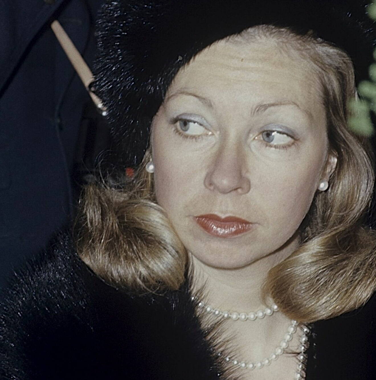 Prinsessan Christina i pärlor och päls år 1973