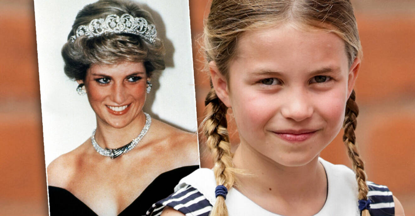 Prinsessan Charlotte och hennes farmor prinsessan Diana