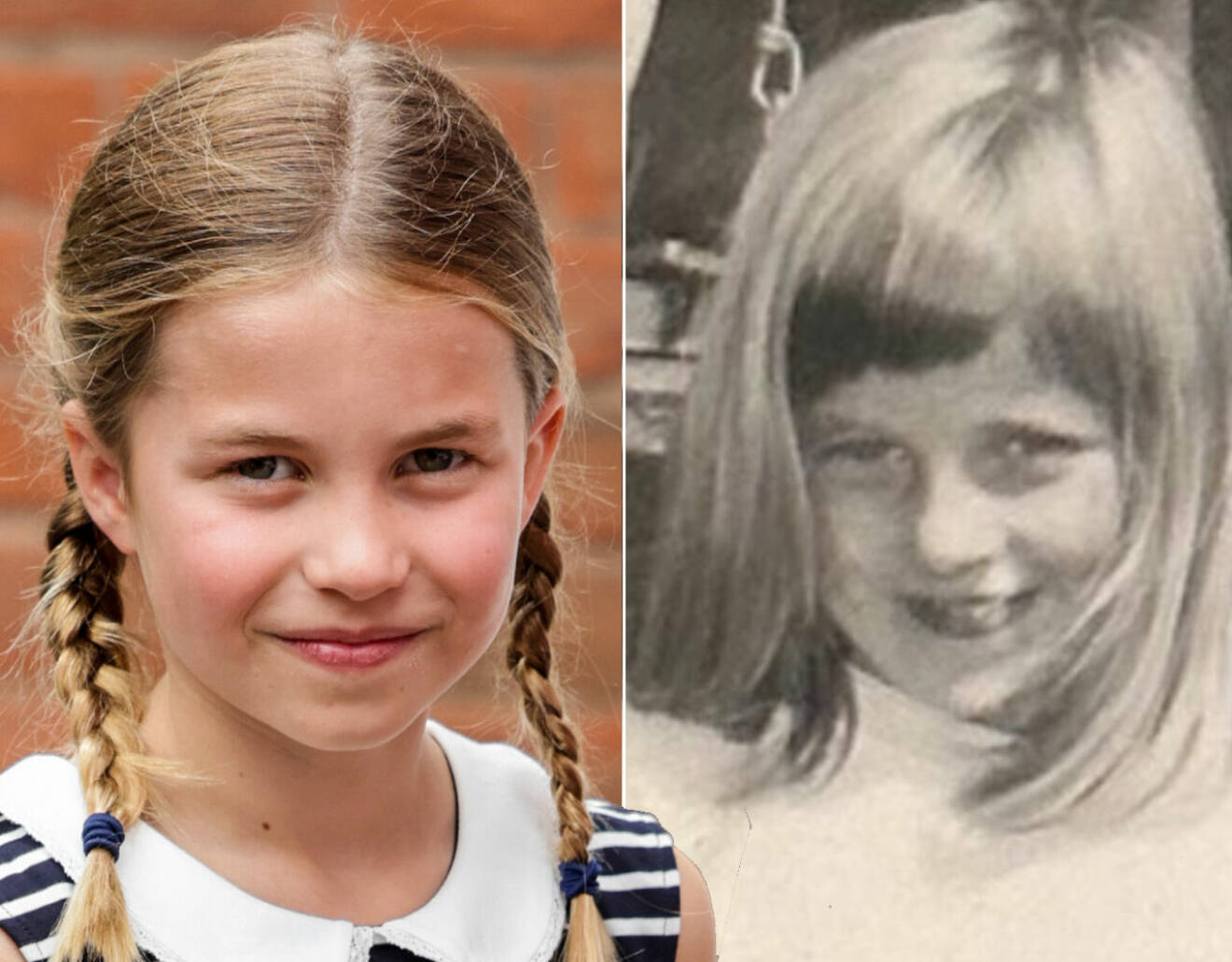 Prinsessan Charlotte och prinsessan Diana som barn