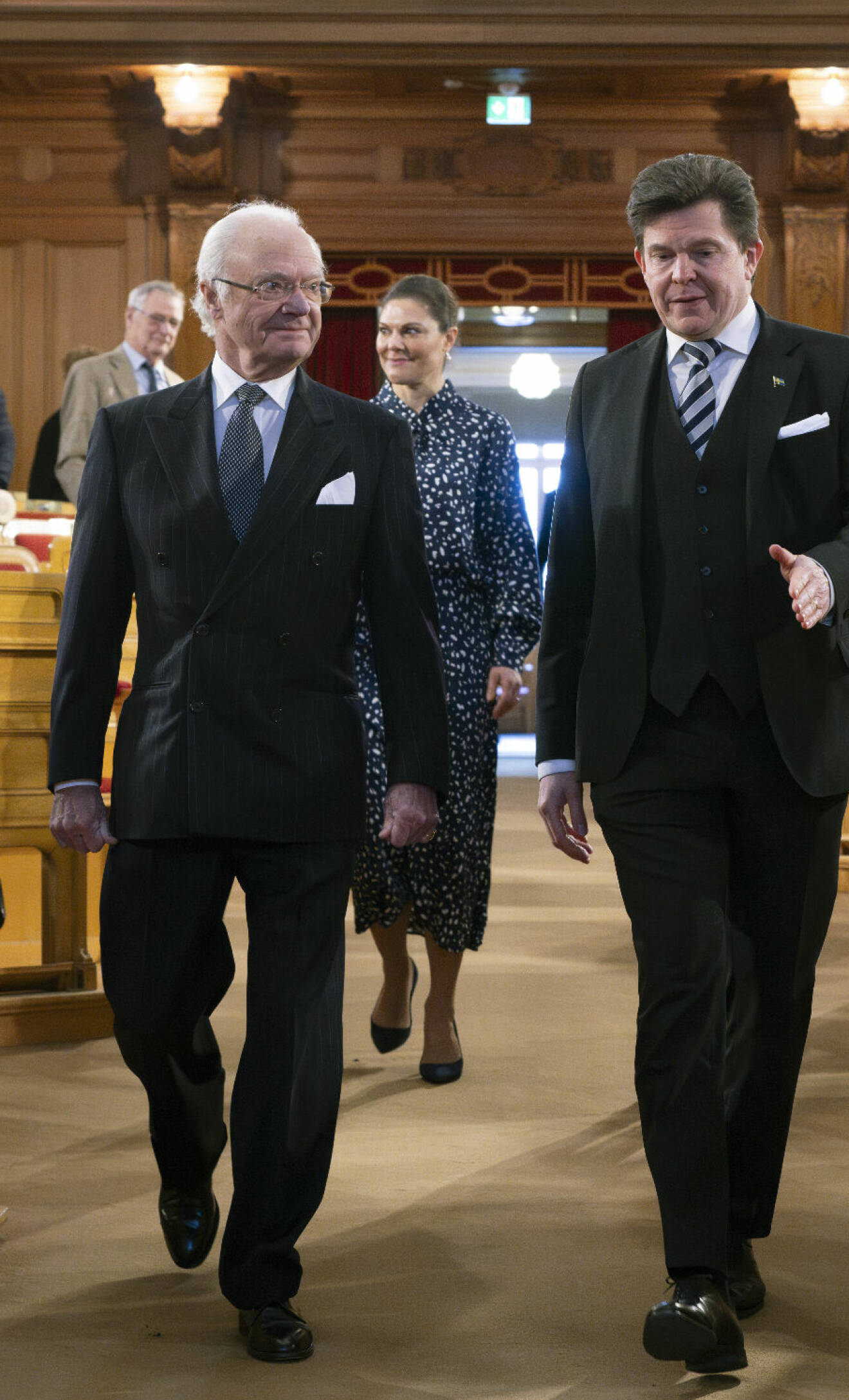 Regeringsformen 50 år – talmannen Andreas Norlén med kungen och kronprinsessan Victoria
