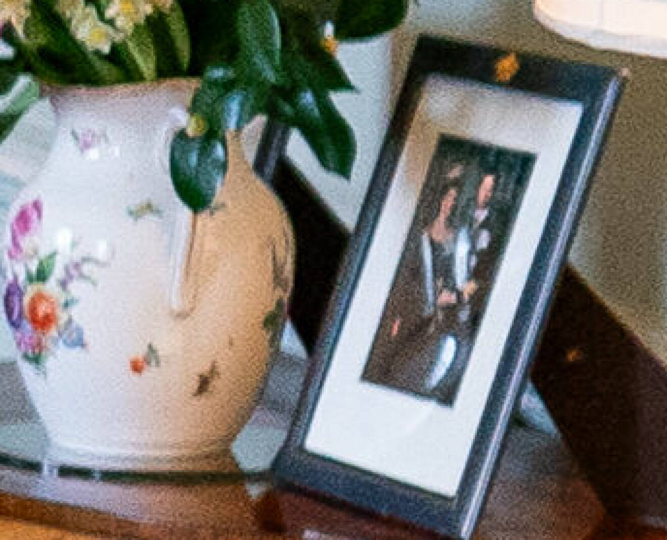 Det officiella fotot på kungen och drottning Silvia hos kung Charles på Buckingham Palace