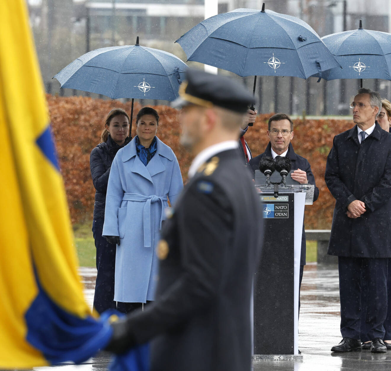 Kronprinsessan Victoria hedersgäst vid Sveriges Nato-ceremoni i Bryssel