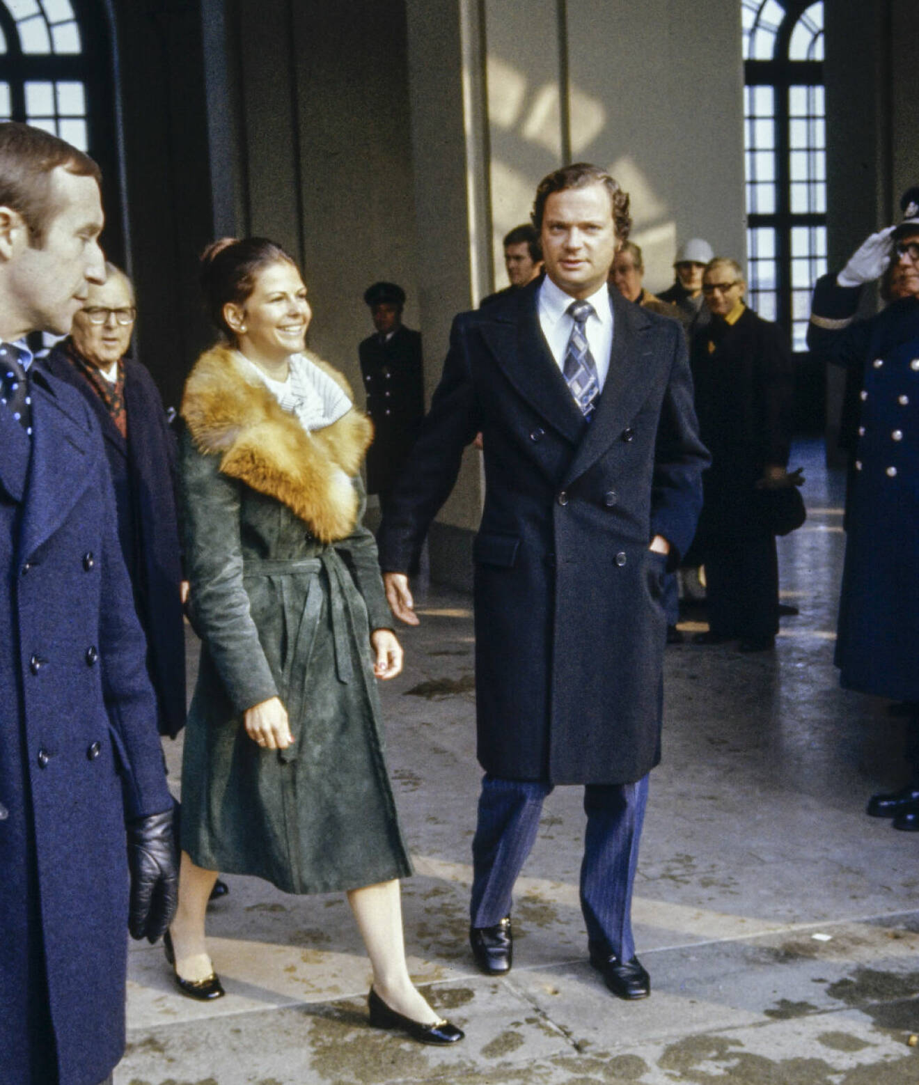 Kungen och drottning Silvia Sommerlath vid sin förlovning 1976