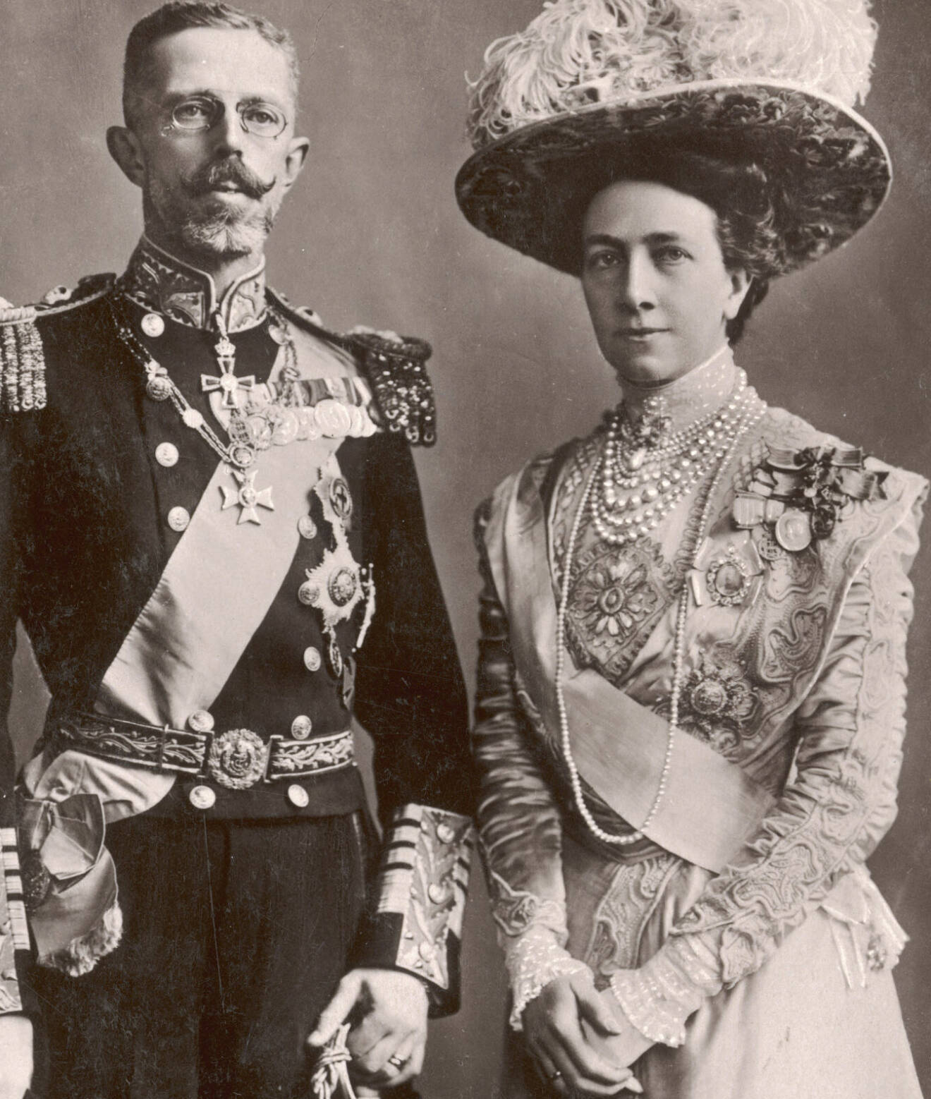 Kung Gustaf V och hans fru drottning Victoria