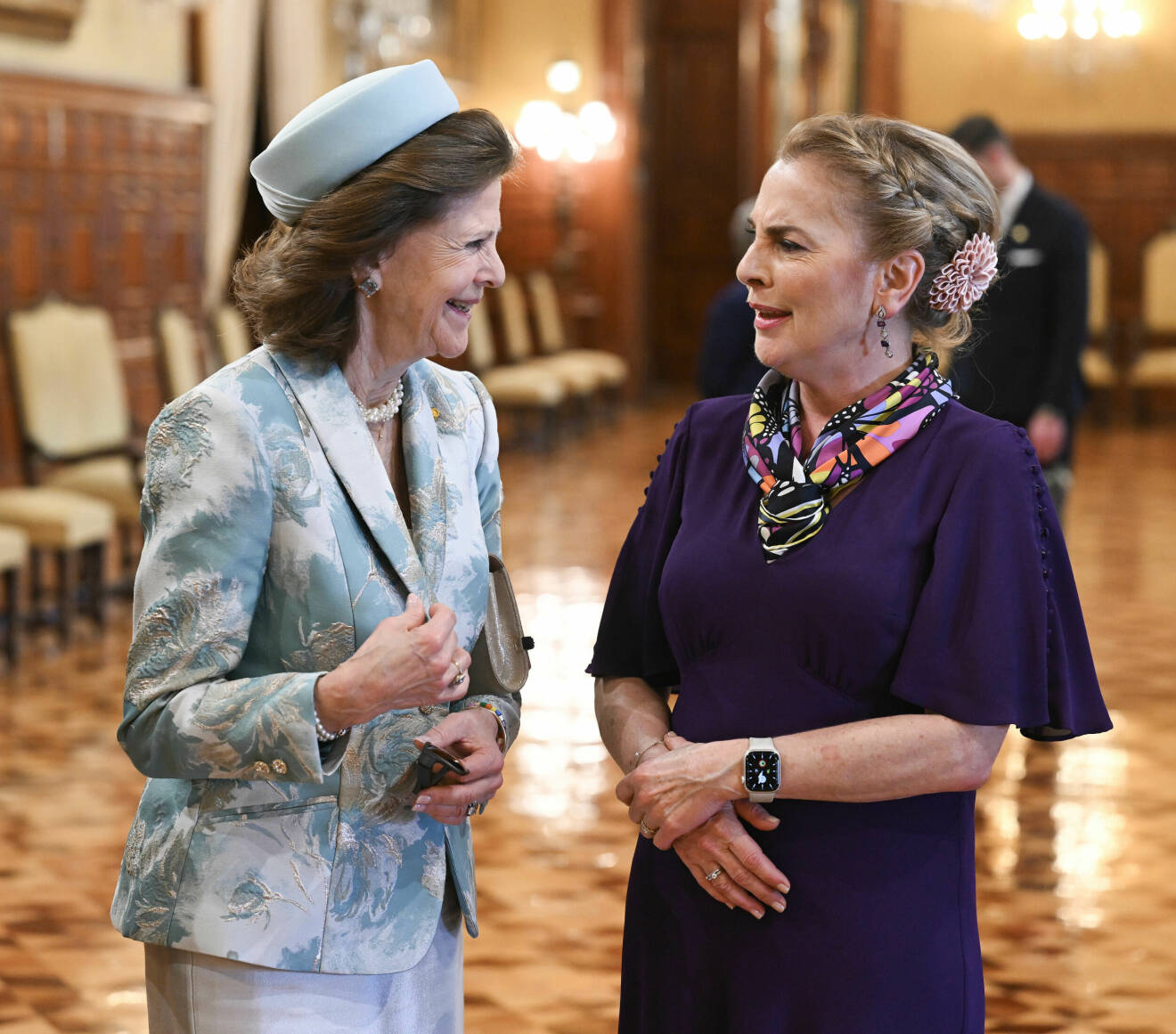 Drottning Silvia under statsbesöket i Mexiko med Mexikos presidentfru Beatriz Gutiérrez Müller