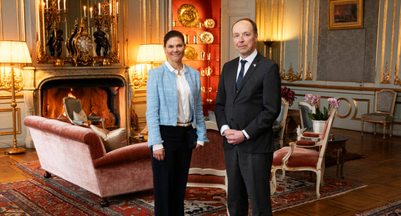 Kronprinsessan Victoria med Finlands talman Jussi Halla-aho