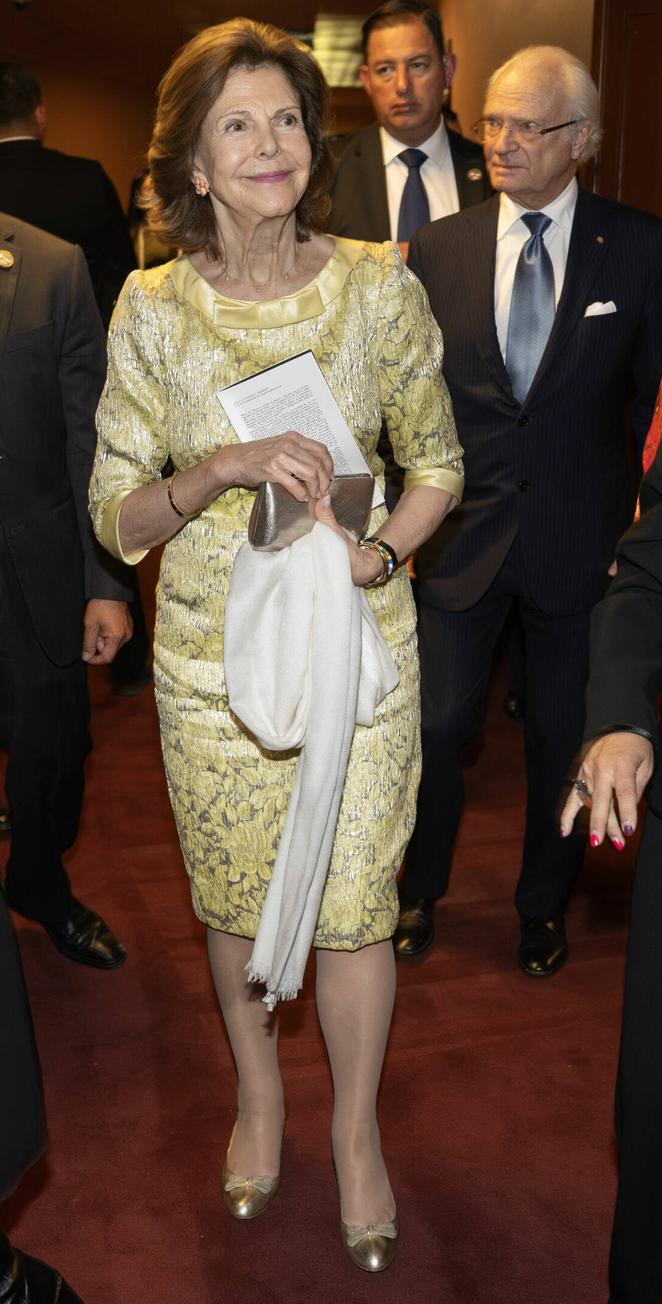 Statsbesök i Mexiko: Drottning Silvias gula klänning med silvertrådar