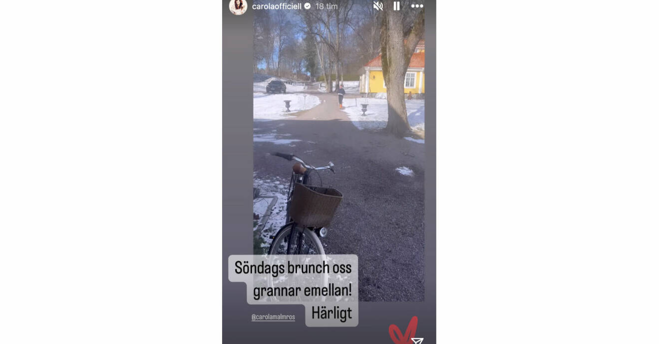 Carola Häggkvist publicerar en bild på en cykel