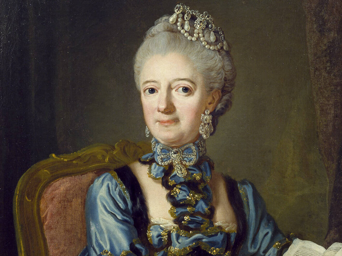 Drottning Lovisa Ulrika porträtterad av Lorens Pasch d.y.