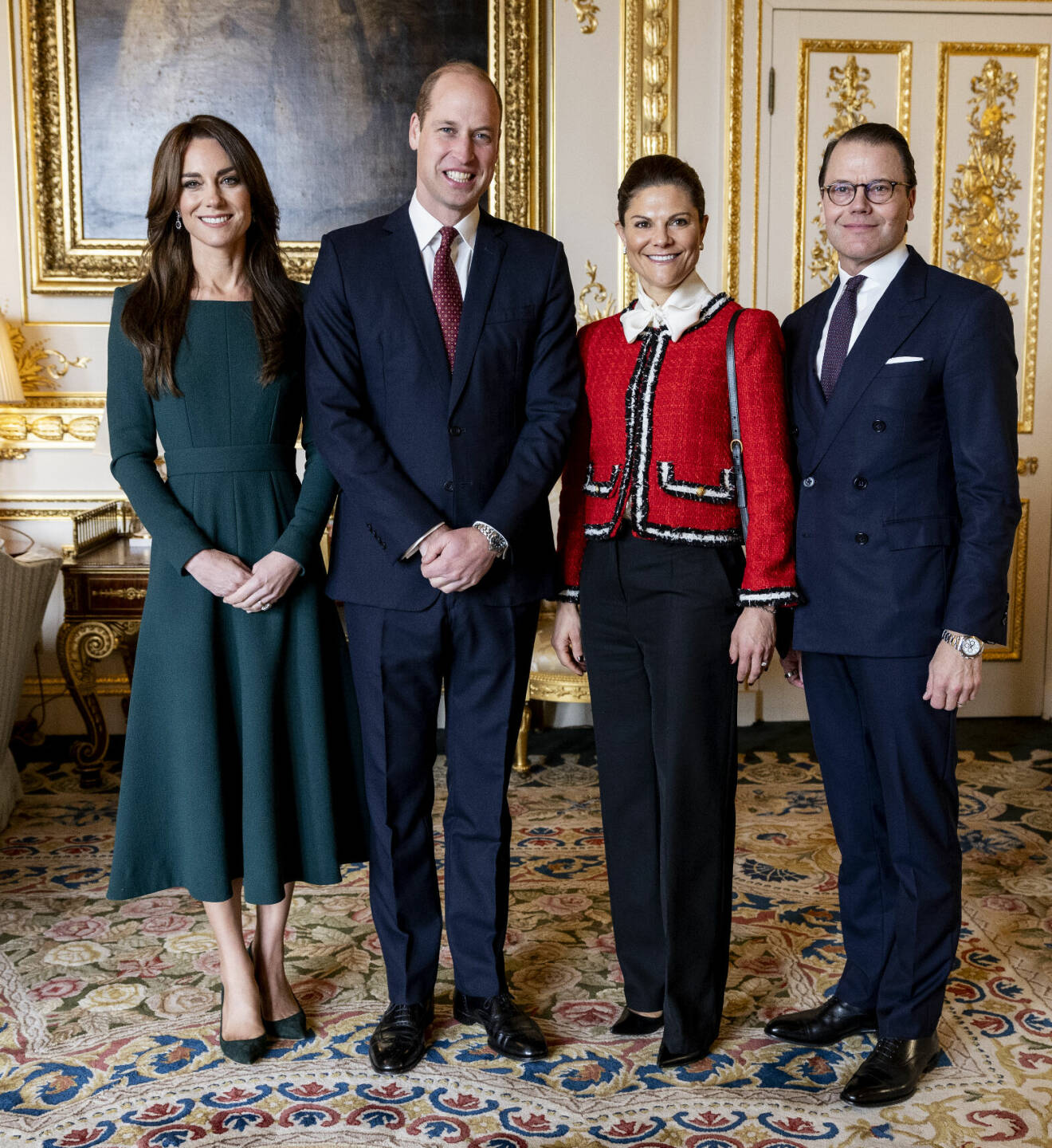 Kronprinsessan Victoria och prins Daniel på Windsor Castle med prinsessan Kate eller Catherine och prins William