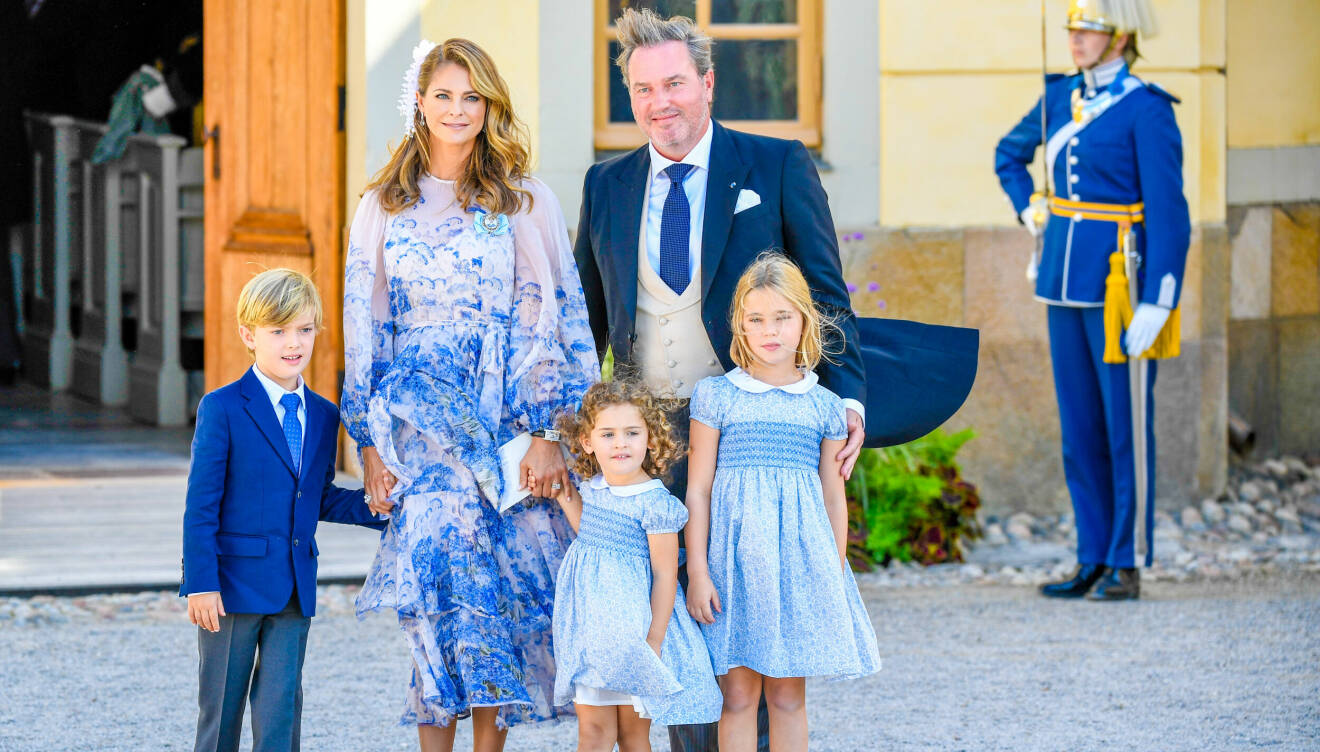 Prinsessan Madeleine, Chris O'Neill, prins Nicolas, prinsessan Adrienne och prinsessan Leonore