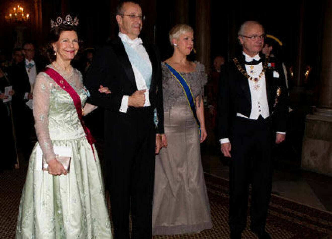 Drottning Silvia och kungen med Estlands presidentpar