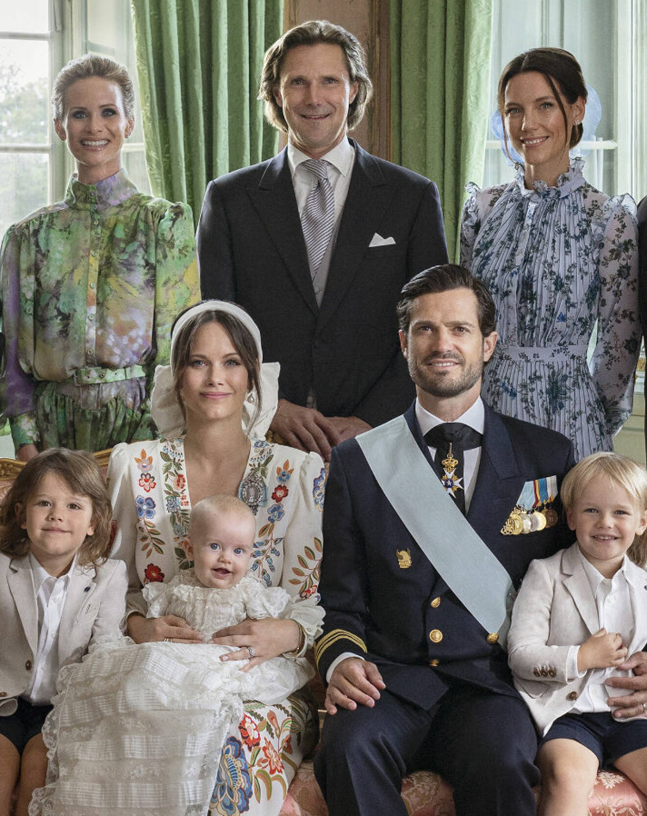 Stina Andersson med prinsessan Sofia och prins Carl Philip vid prins Julians dop
