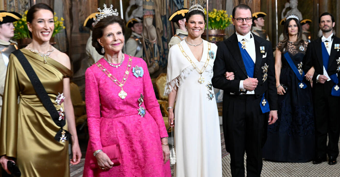 Statsbesök från Finland 2024 – kungafamiljen på galamiddag