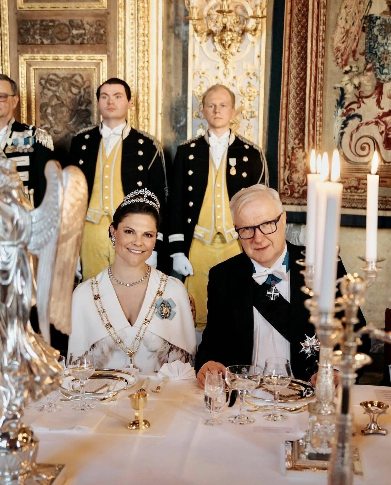 Kronprinsessan Victoria med Olli Rehn från Finlands Bank