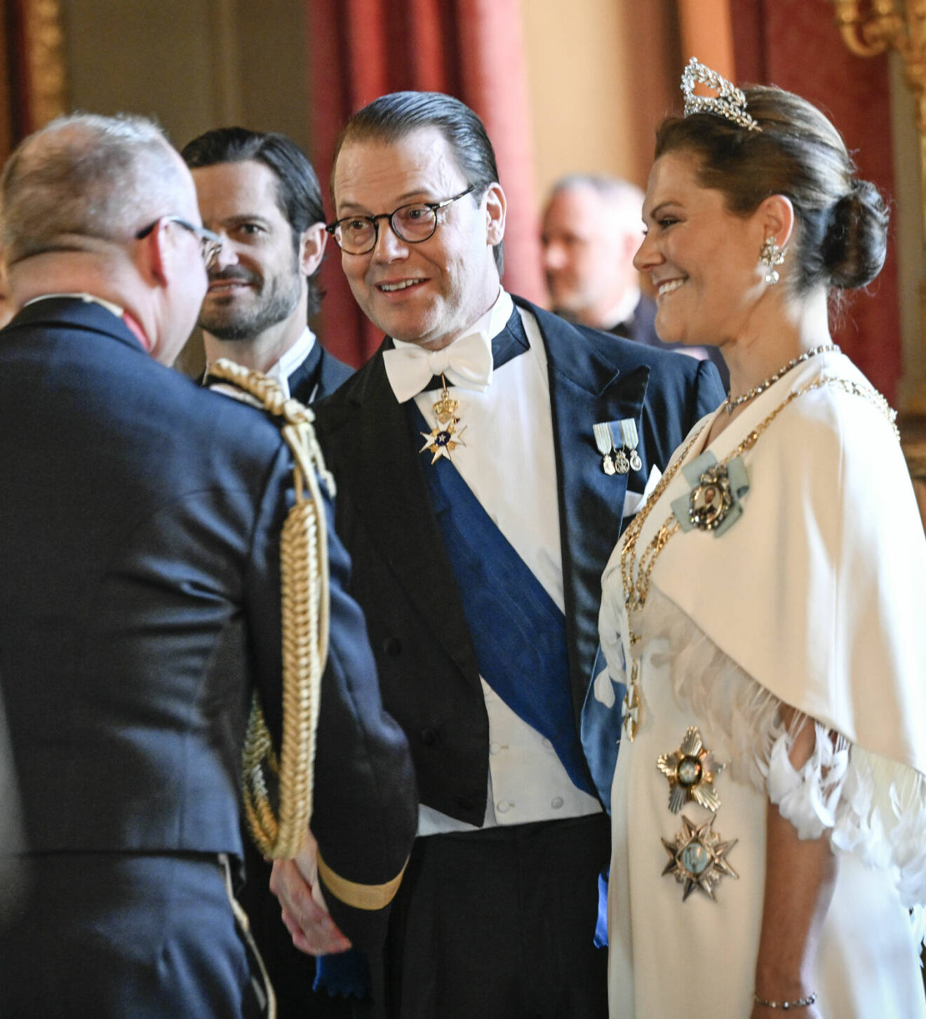 Statsbesök från Finland 2024 – kronprinsessan Victoria och prins Daniel vid galamiddagen på slottet