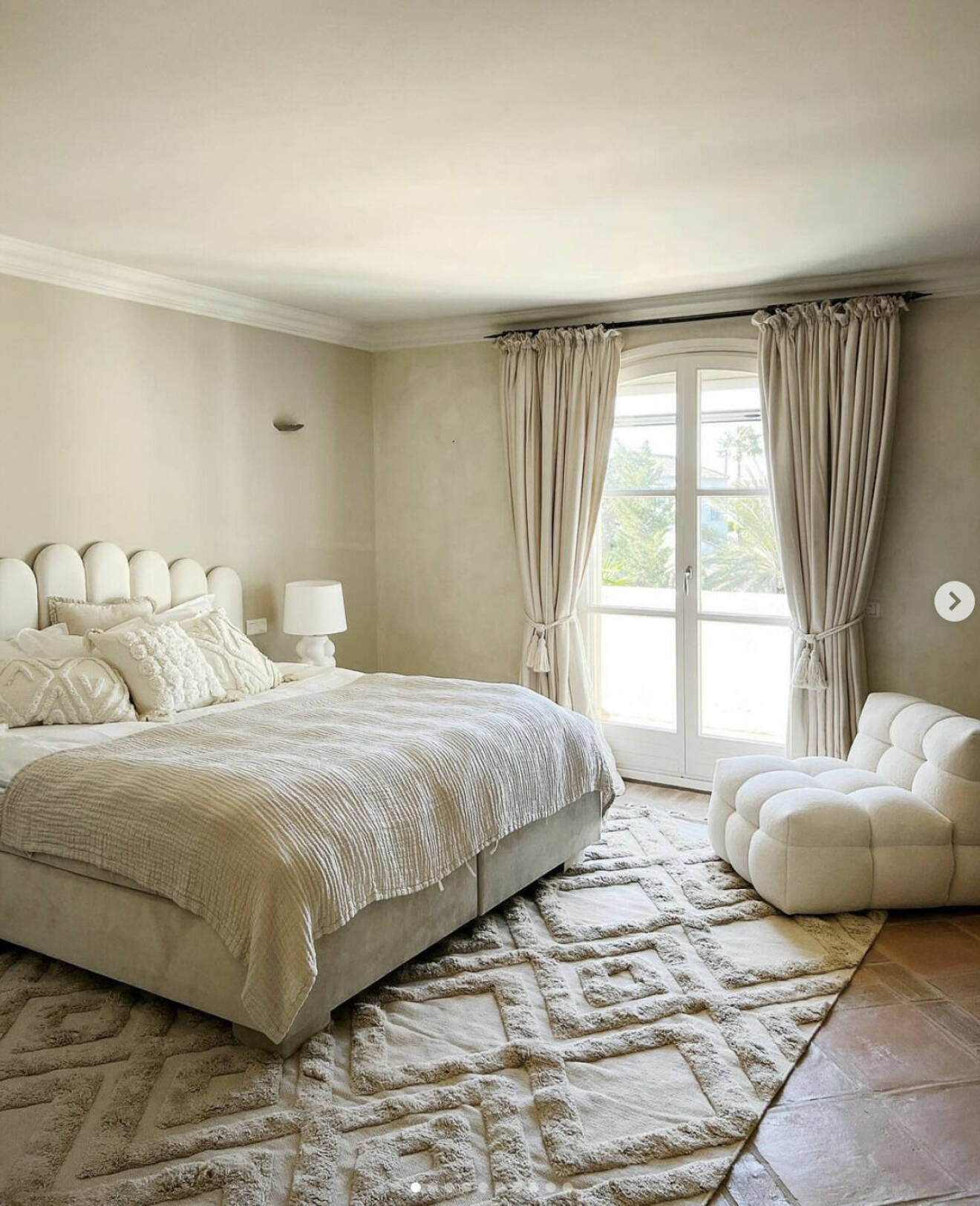 Pernilla Wahlgrens sovrum i huset i Spanien