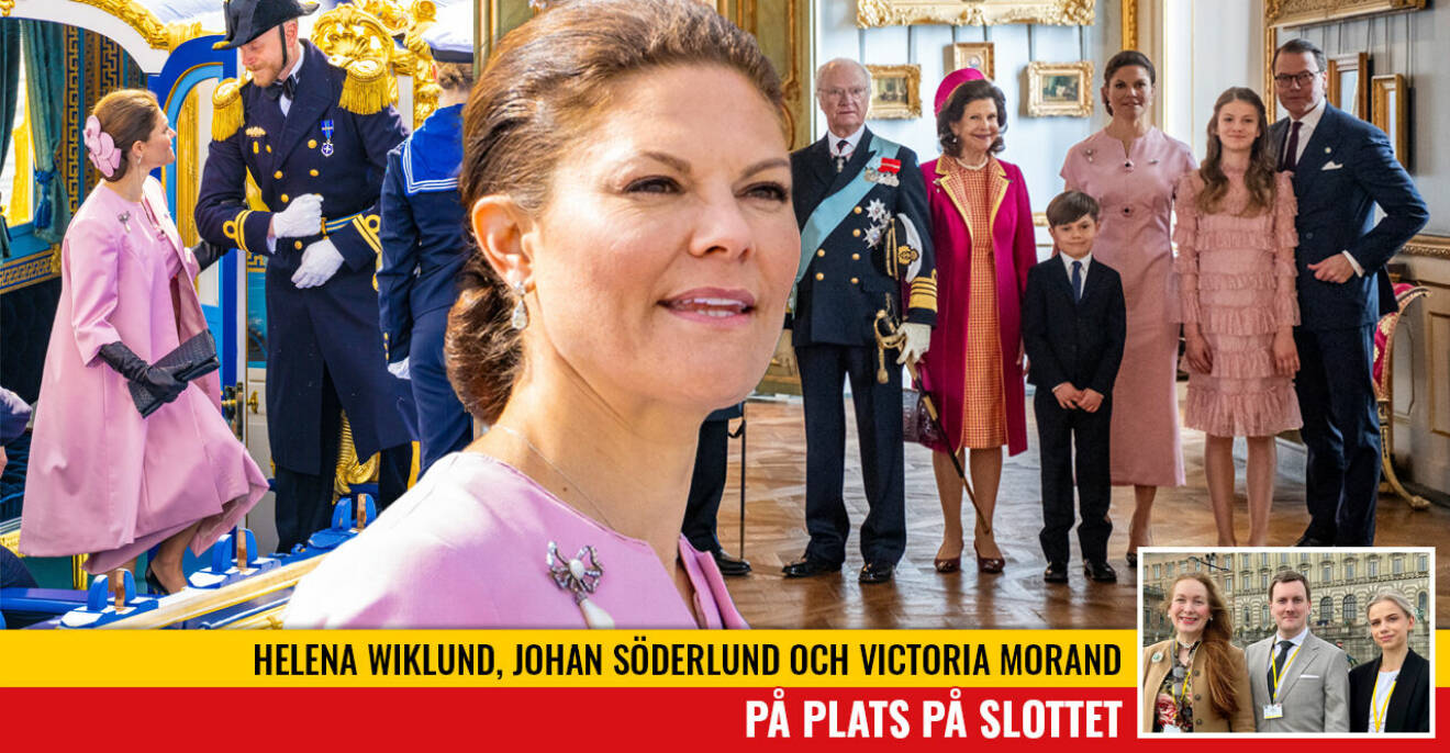 Kronprinsessan Victoria i kappa och klänning av Christer Lindarw vid statsbesök från Danmark