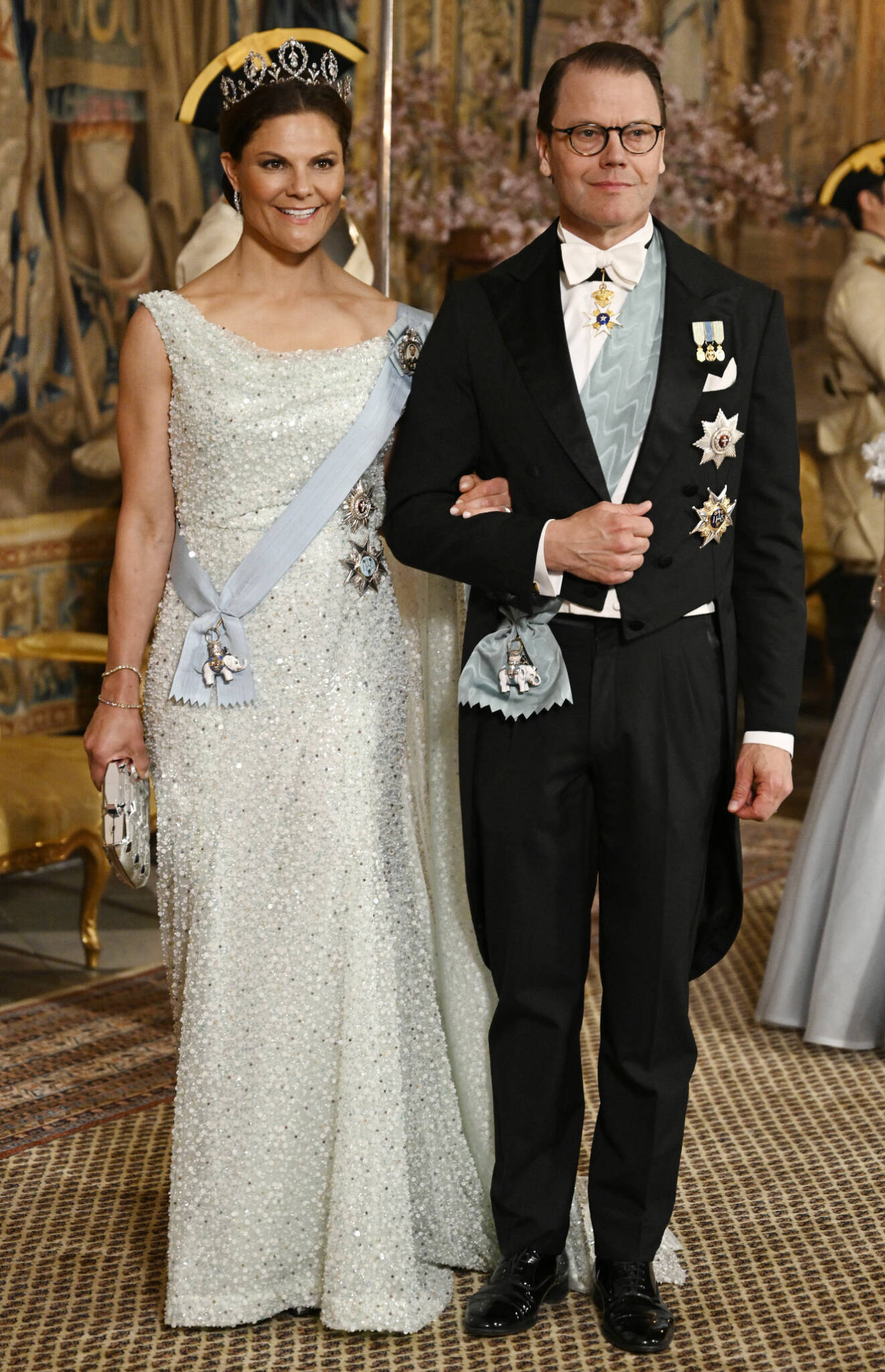 Statsbesök från Danmark 2024 – kronprinsessan Victoria i paljettklänning från Christer Lindarw