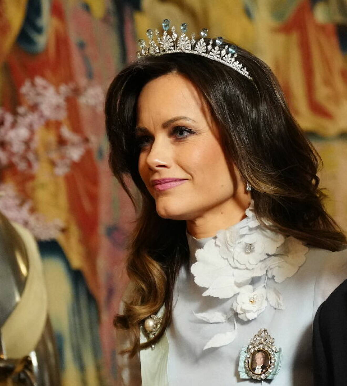 Statsbesök från Danmark 2024 –prinsessan Sofia med ljusblå stenar i tiaran