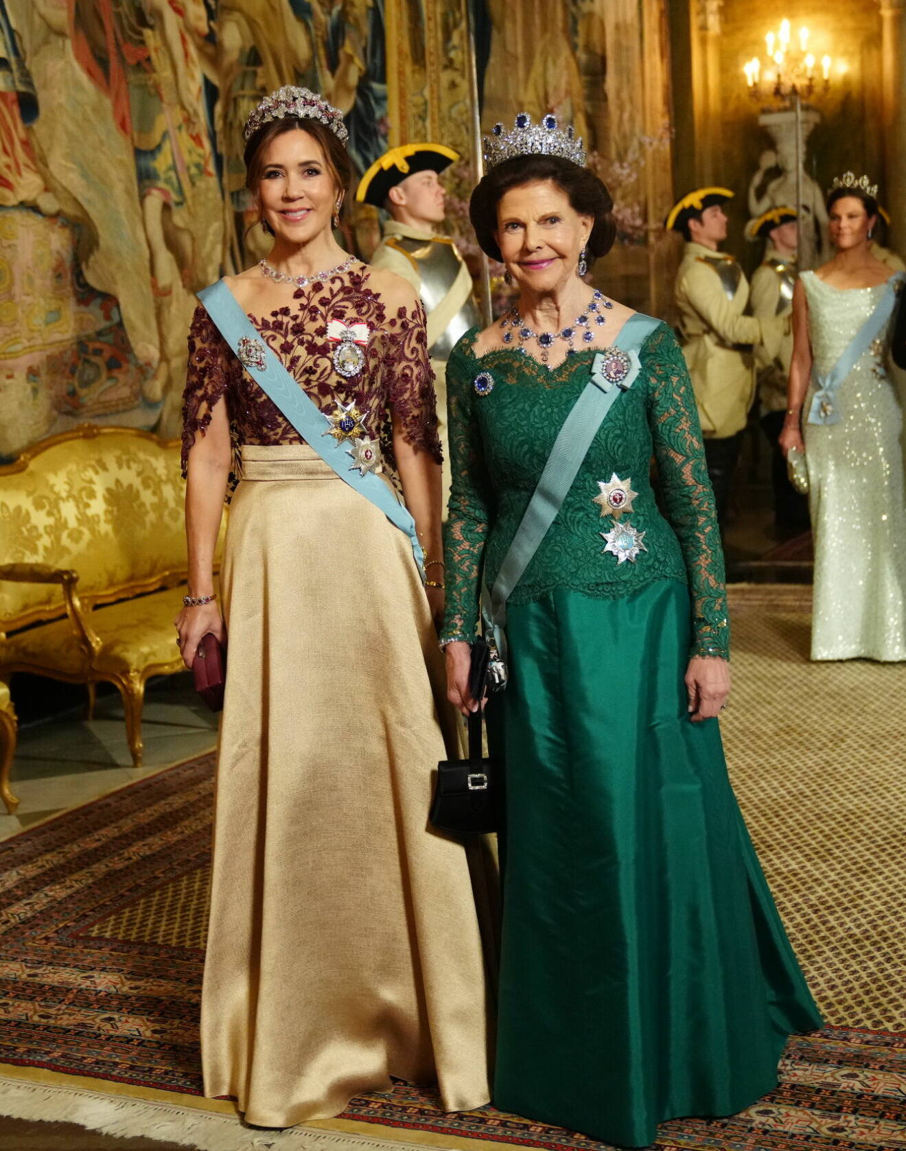 Statsbesök från Danmark 2024 – drottning Mary och drottning Silvia vid middagen på slottet