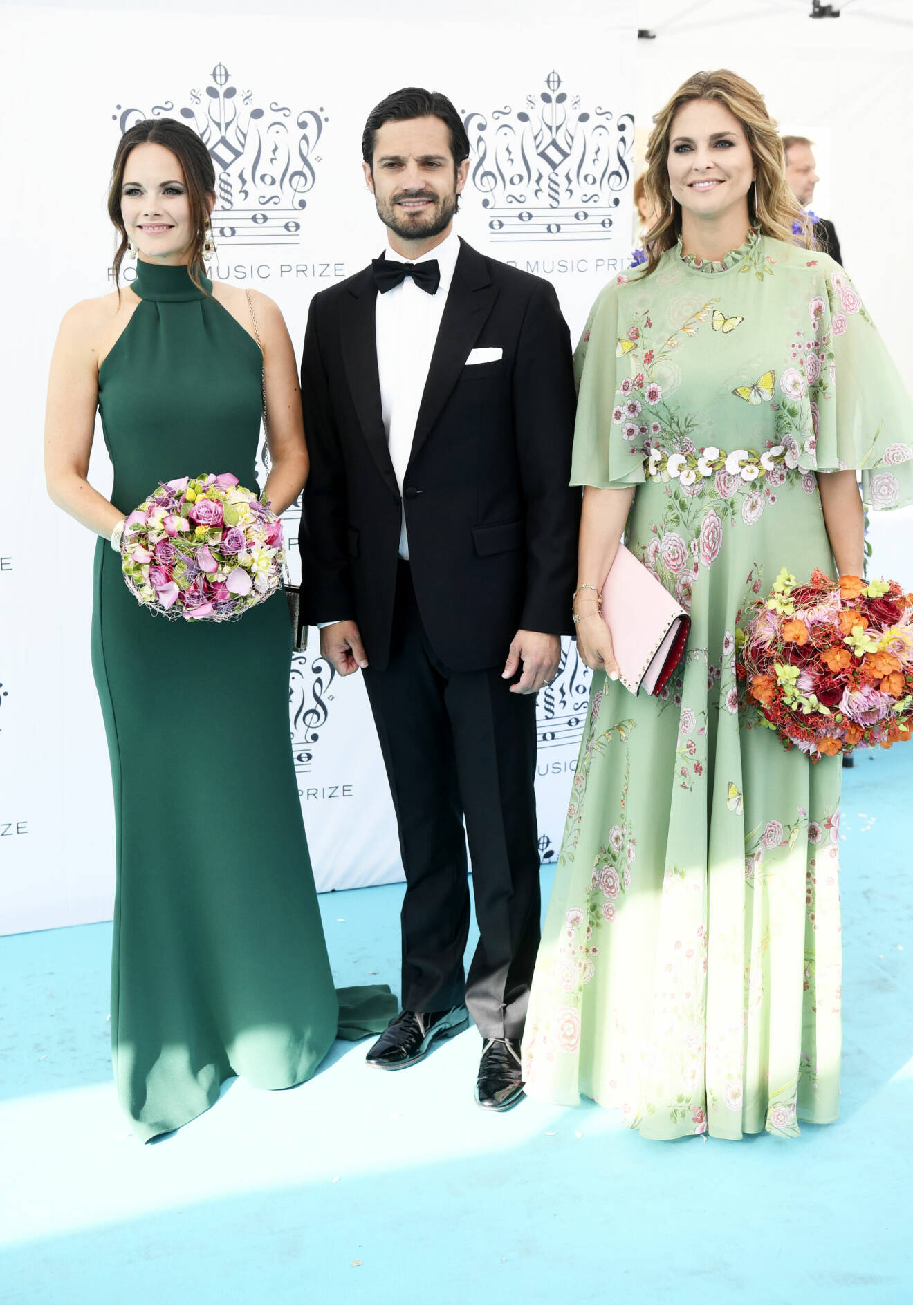 Prinsessan Sofia, prins Carl Philip och prinsessan Madeleine anländer till utdelningen av Polarpriset på Grand hotel i Stockholm 2018