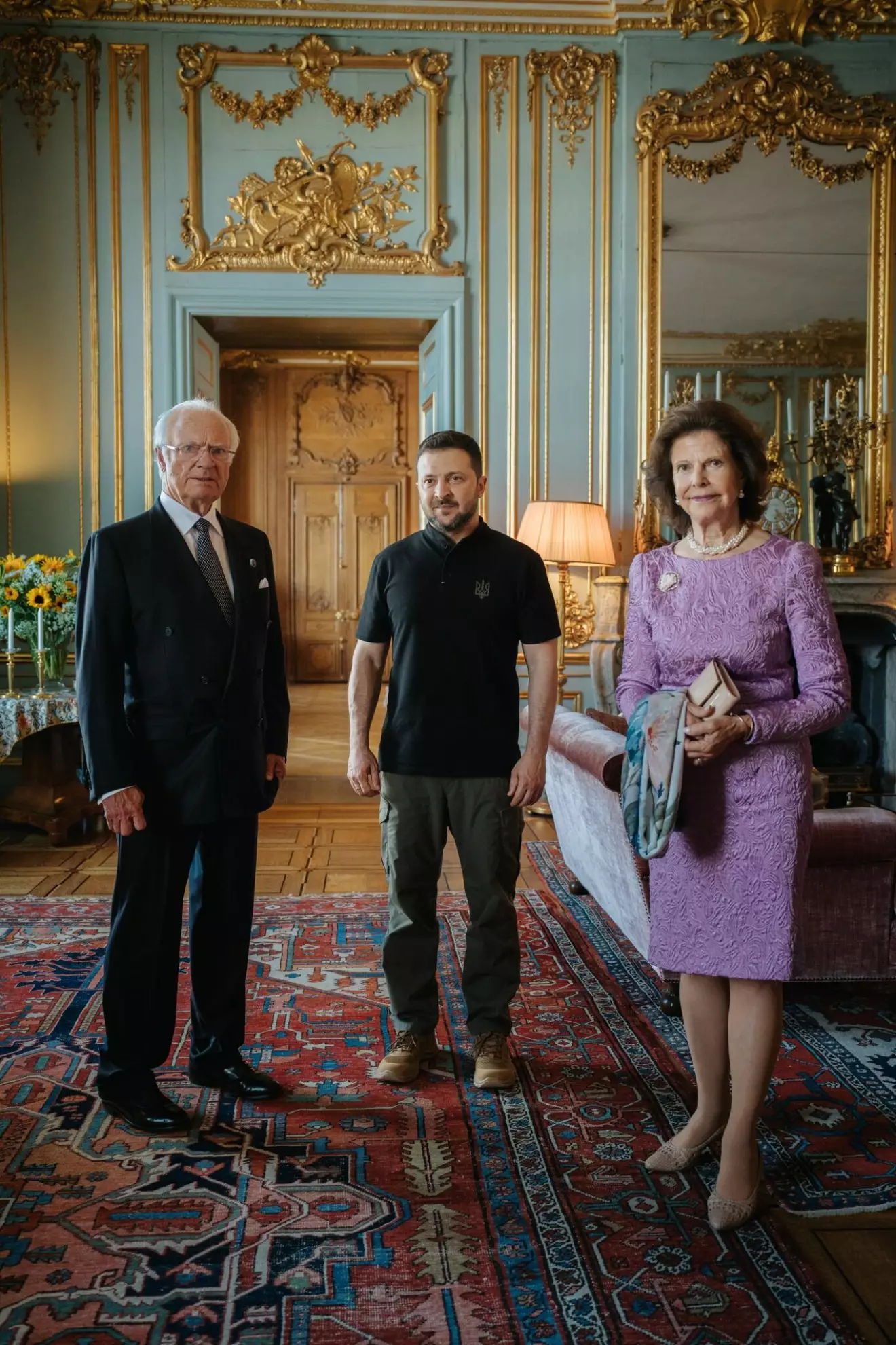 Ukrainas president Zelenskyj på Stockholms slott hos kungen och drottning Silvia 2024