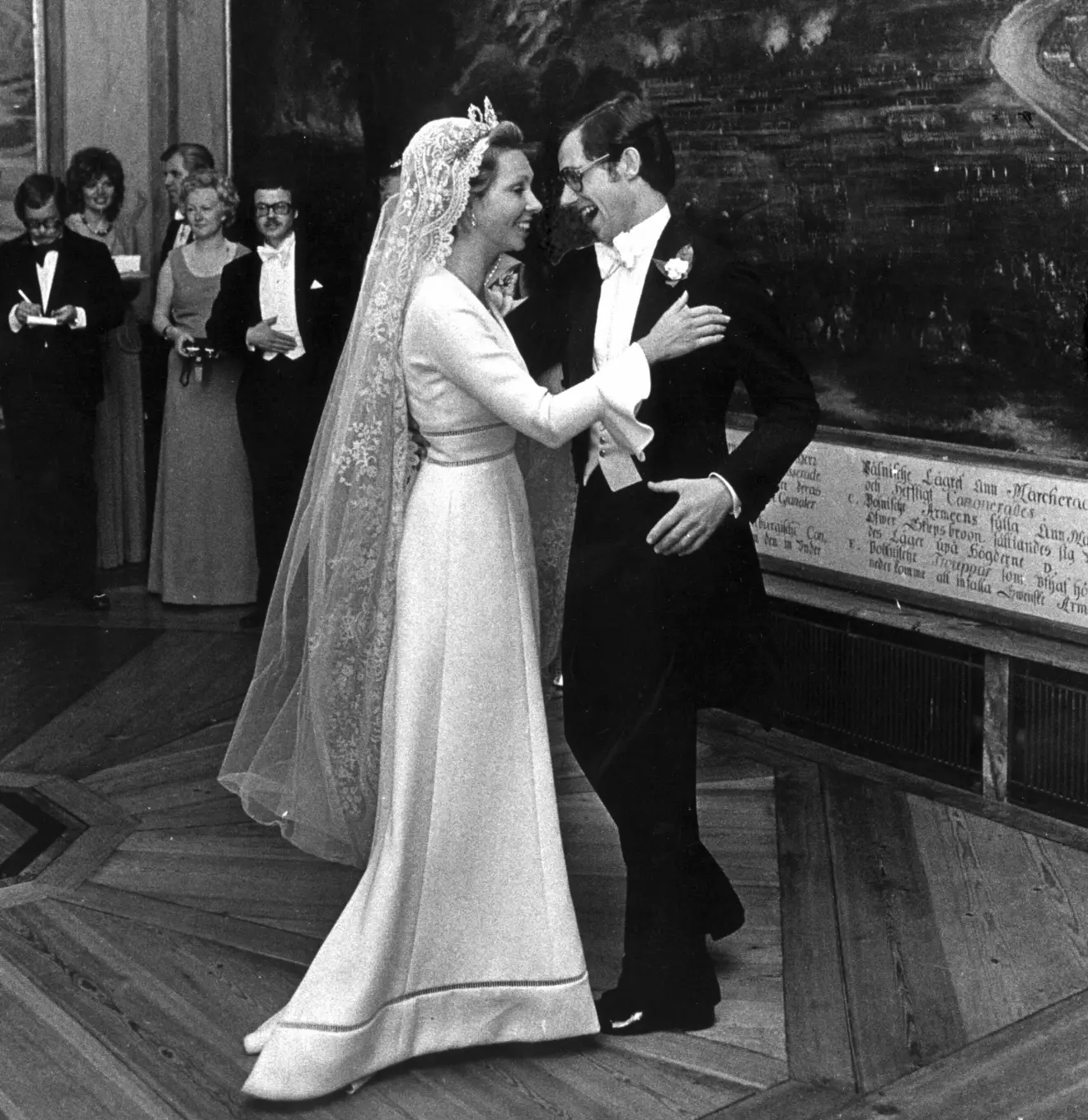 Prinsessan Christina och Tord Magnuson – på dansgolvet vid bröllopsmiddagen på Drottningholm