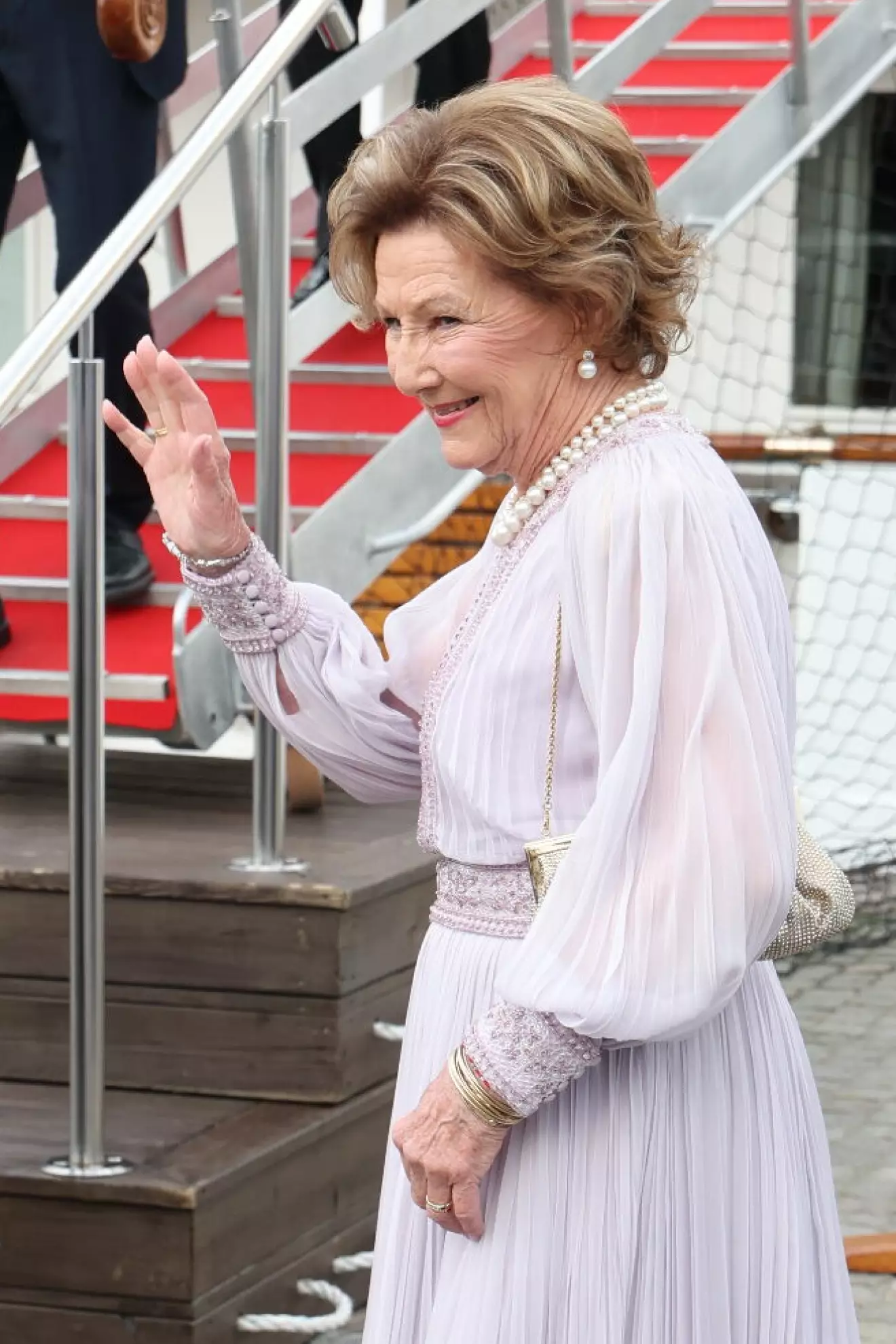 Drottning Sonja på drottning Silvias fest i Stockholm 2024