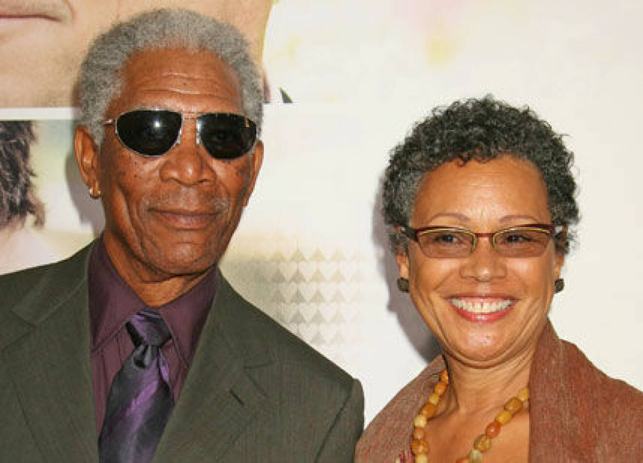 Morgan Freeman med hustru Myrna då de fortfarande var gifta.