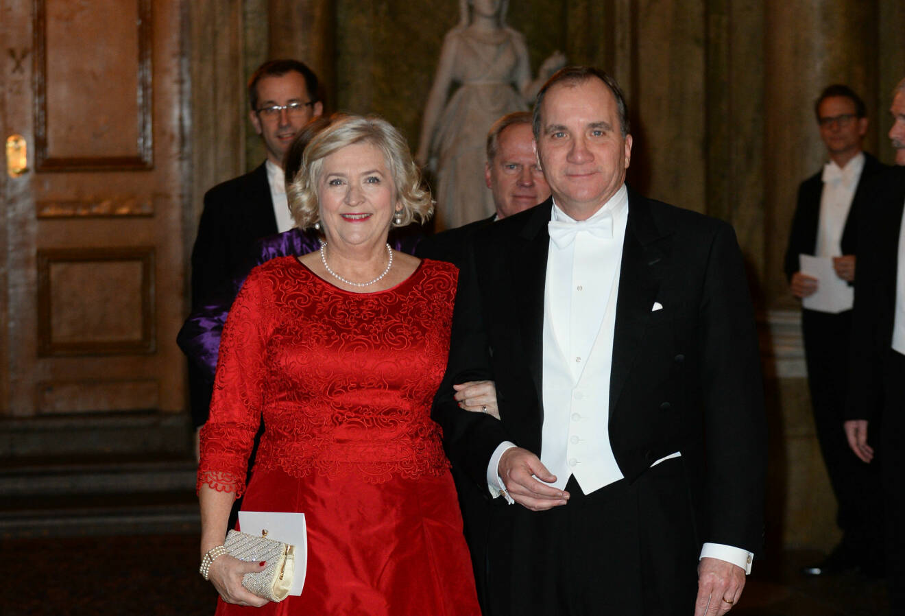 Stefan Löfven och hans fru Ulla vid Nobelmiddagen 2013